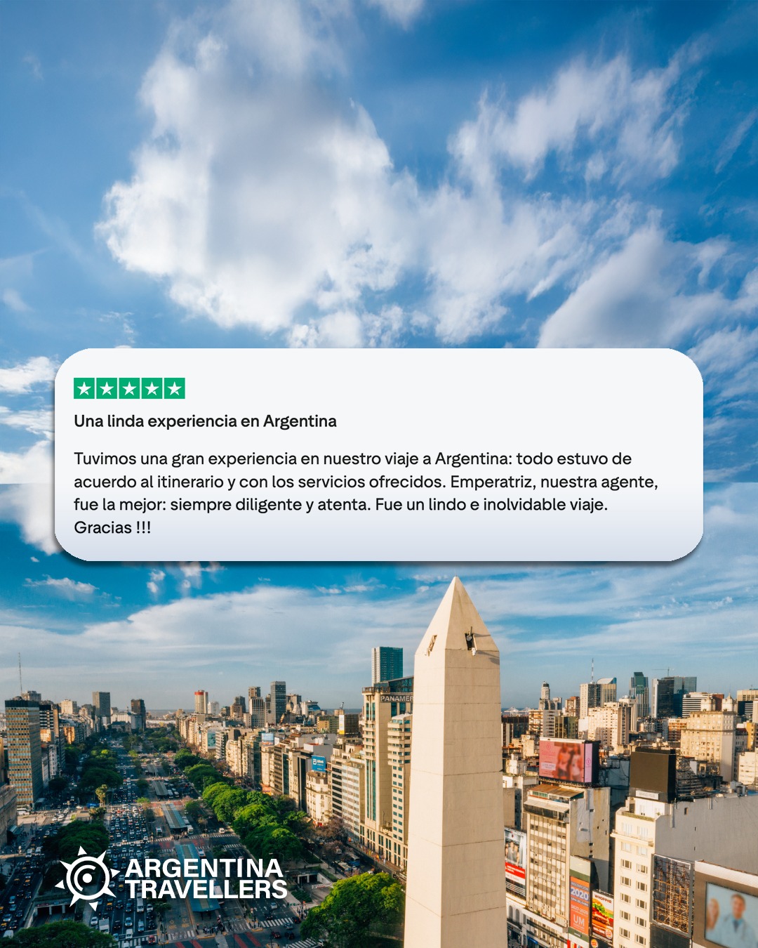 ✨ Viajes que se convierten en recuerdos para toda la vida ✨
Nada nos llena más de orgullo que leer las experiencias de quienes confiaron en nosotros para descubrir Argentina 🇦🇷💙
Desde ciudades vibrantes hasta paisajes que quitan el aliento, cada viaje es planeado con dedicación, compromiso y pasión.
Gracias a quienes nos eligen, nos recomiendan y vuelven a soñar con viajar ✨
👉 Argentina Travellers: cuando el servicio, la atención y la experiencia marcan la diferencia.
📍 ¿Listo para cumplir tu próximo sueño de viaje?
#ArgentinaTravellers #ViajesInolvidables #SueñosCumplidos #TurismoDeCalidad #ExperienciasReales #viajaresvivir
