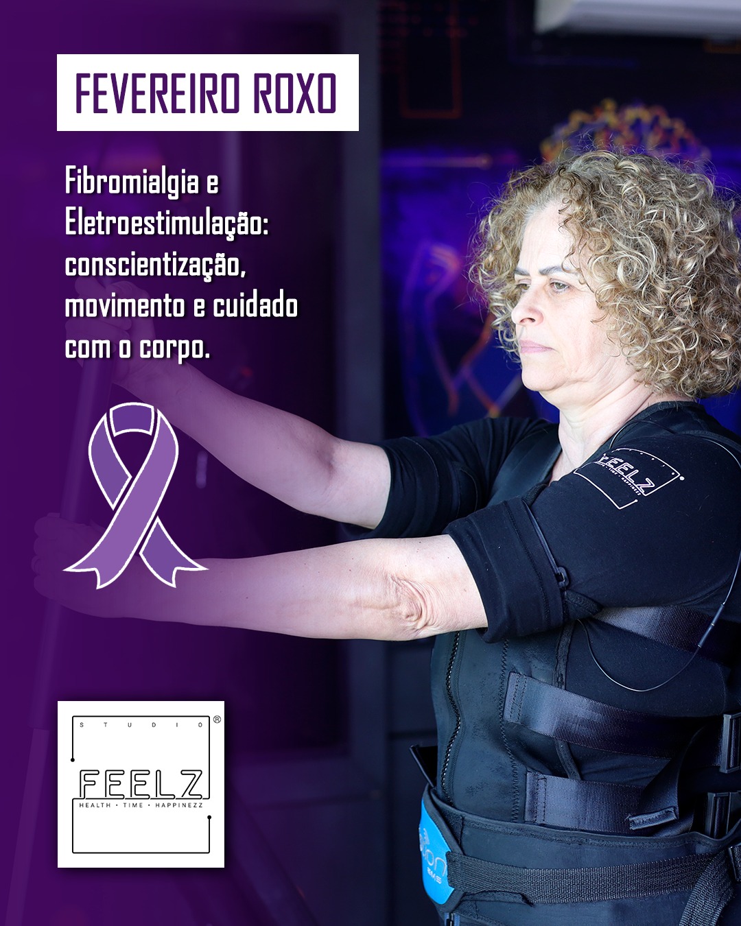 Fevereiro Roxo é o mês de conscientização sobre a fibromialgia.
A Eletroestimulação Muscular é uma forma de incentivar o movimento consciente, com treinos personalizados e acompanhamento profissional.
Na Feelz, cada sessão é adaptada ao ritmo e às necessidades de cada pessoa, promovendo uma prática segura e respeitosa com o corpo.
Nosso compromisso é usar a tecnologia a favor do bem-estar, da qualidade de vida e de uma relação mais saudável com o movimento. 💜
Conscientizar é cuidar.