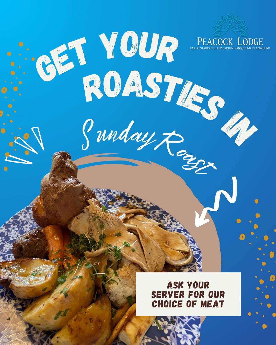 🍽️✨ Is it ever too early to think about a Sunday roast? ✨🍽️
We didn’t think so! Come on in, we’re open from midday and ready to serve up all the roasty goodness.
See you soon 😍
#PeacockLodge #SundayRoast #OpenFromMidday #RoastTime