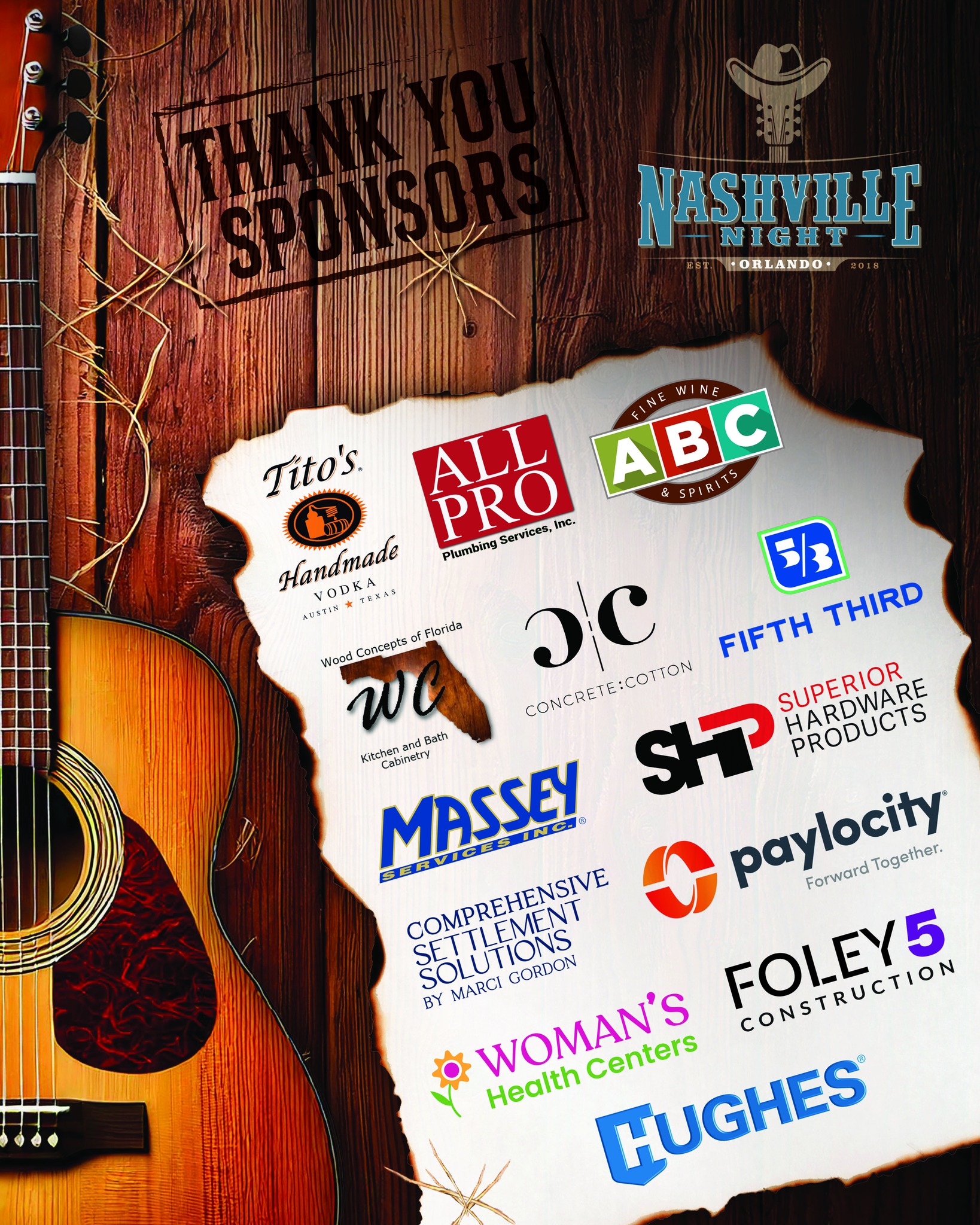 It's Show Week!
We’re looking forward to an unforgettable weekend of shows with Cole Taylor and Travis Denning at Nashville Night In Orlando.
Thank you to our valued sponsors for believing in this series and supporting our mission to bring Nashville’s top songwriters to the Orlando community. Your partnership is sincerely appreciated.
We encourage our community to support these sponsors whenever possible.
@nashvillenightlive
