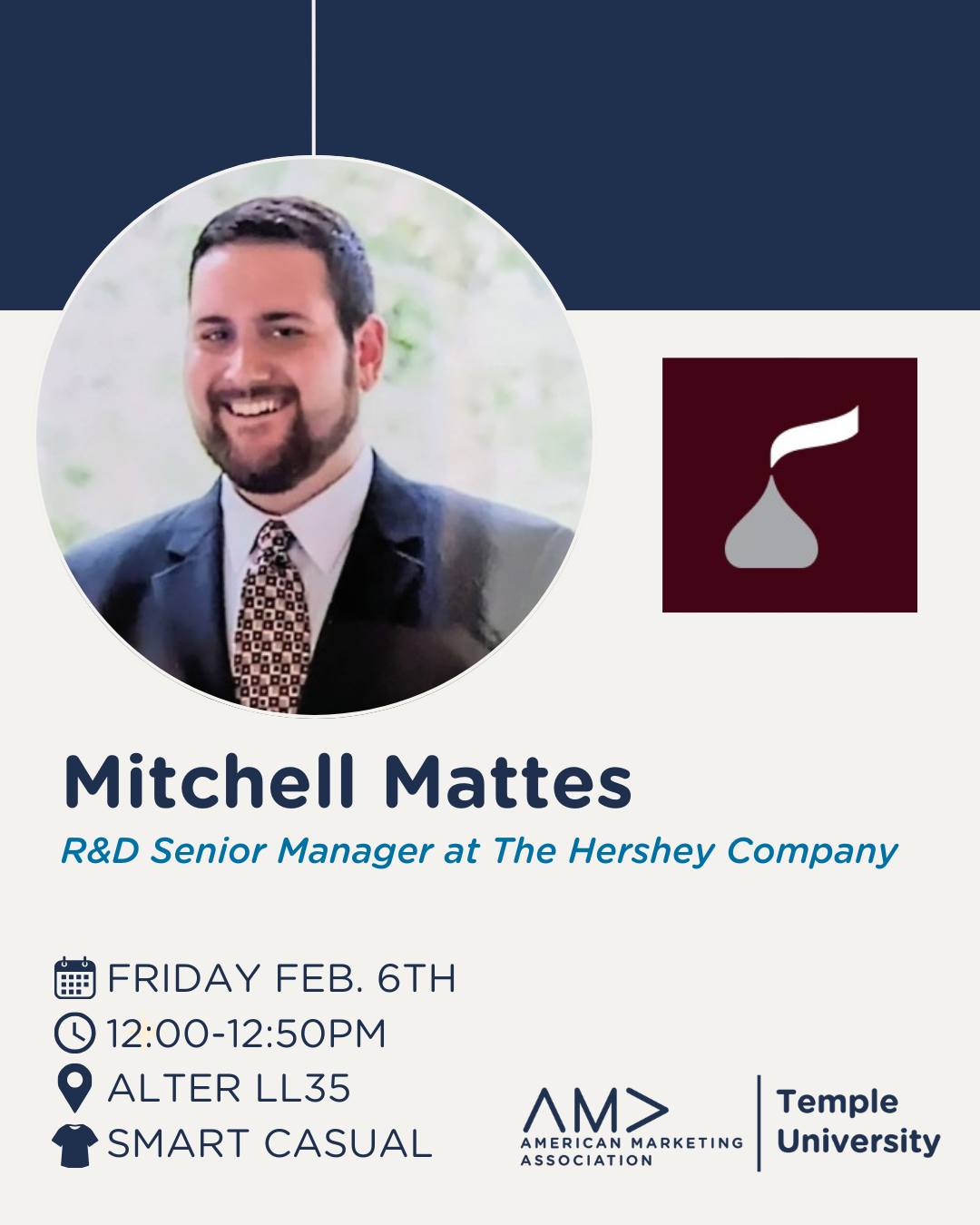 Join us as we welcome Mitchell Mattes this Friday, February 6th, in Alter LL35! 🎤
Mitchell Mattes is a collaborative food scientist and business leader with a passion for sustainability and wellness-focused product development. Come out to hear insights and professional experiences🍒
We look forward to seeing you there!