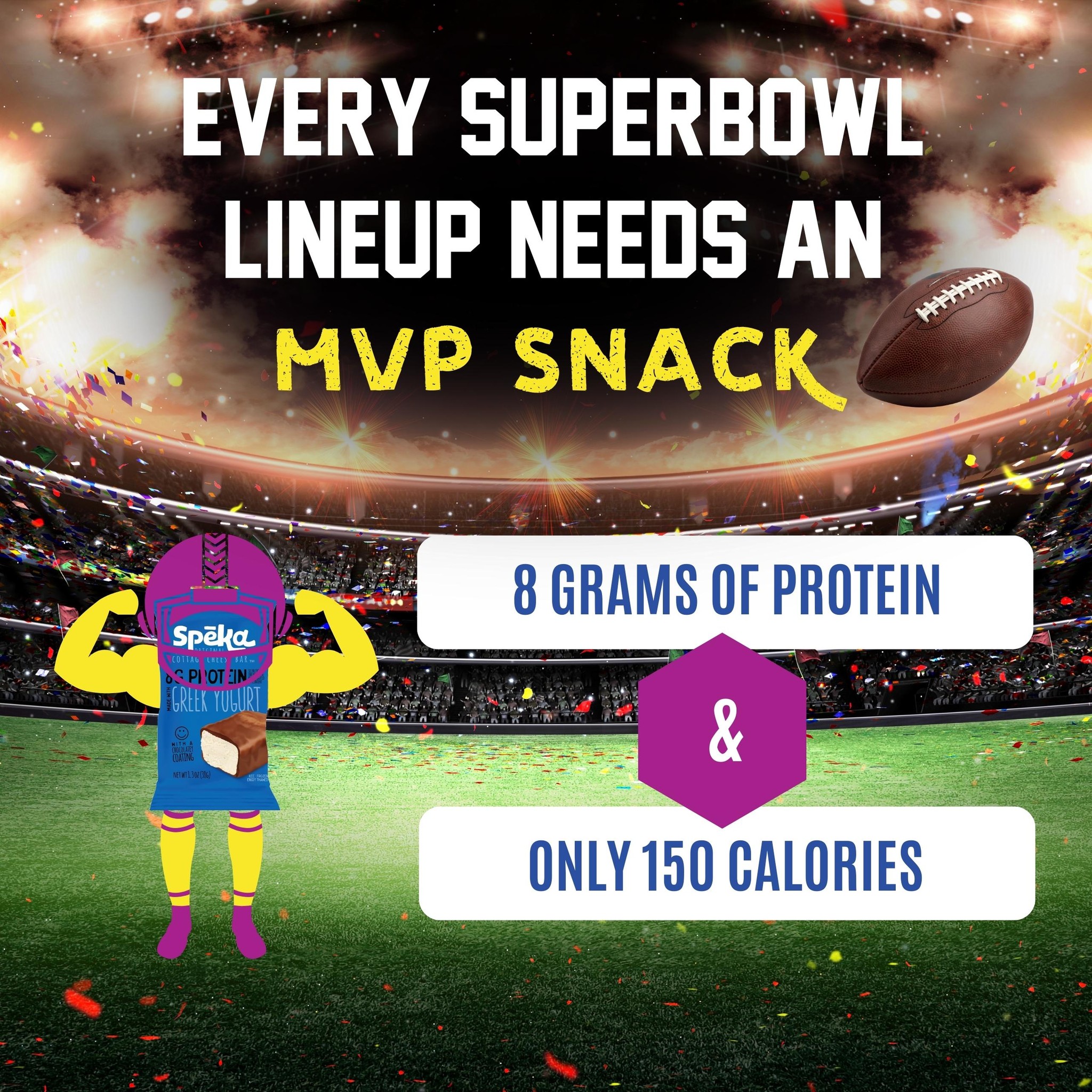 🏈 Every Super Bowl lineup needs an MVP snack 🏈
This game day, upgrade your snack spread with Spēka — the original cottage cheese bar that brings big flavor and serious fuel to kickoff.
💪 8 grams of protein
🔥 Only 150 calories
Whether you’re cheering, hosting, or just here for the snacks, Spēka is a winning play from the first quarter to the final whistle.
🏆Who are you routing for this Sunday?!
#SuperBowlSnacks #GameDayFuel #MVPSnack #ProteinPowered #BetterSnacking #Speka #SnackSmart #CottageCheesePower #HealthyGameDay #SundayFunday