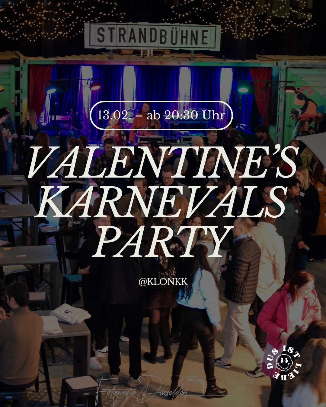 Valentinstag trifft Karnevalsvibes 🌟 Am 13.02. feiern wir im @klonkkduesseldorf die ultimative Combo: Verkleidung, @onkellio mit Mitsing-Klassikern & Dancefloor-Fire (keine klassische Schlager Hit-Parade!), leckerste Drinks, Food von @rheincurry und Knicklichter in verschiedensten Farben – je nachdem, ob du was Festes, Lockeres, Freundschaft oder einfach nur Party suchst.
Ob mit Date, Crew oder solo: Hier wird’s romantisch-närrisch, offen & unvergesslich. Alle Infos & Tickets findest du wie immer über den Link in unserer Bio 🪩❤️🔥✨
#düsseldorf #valentineskarneval #karnevalsparty #datingparty #dusistliebe