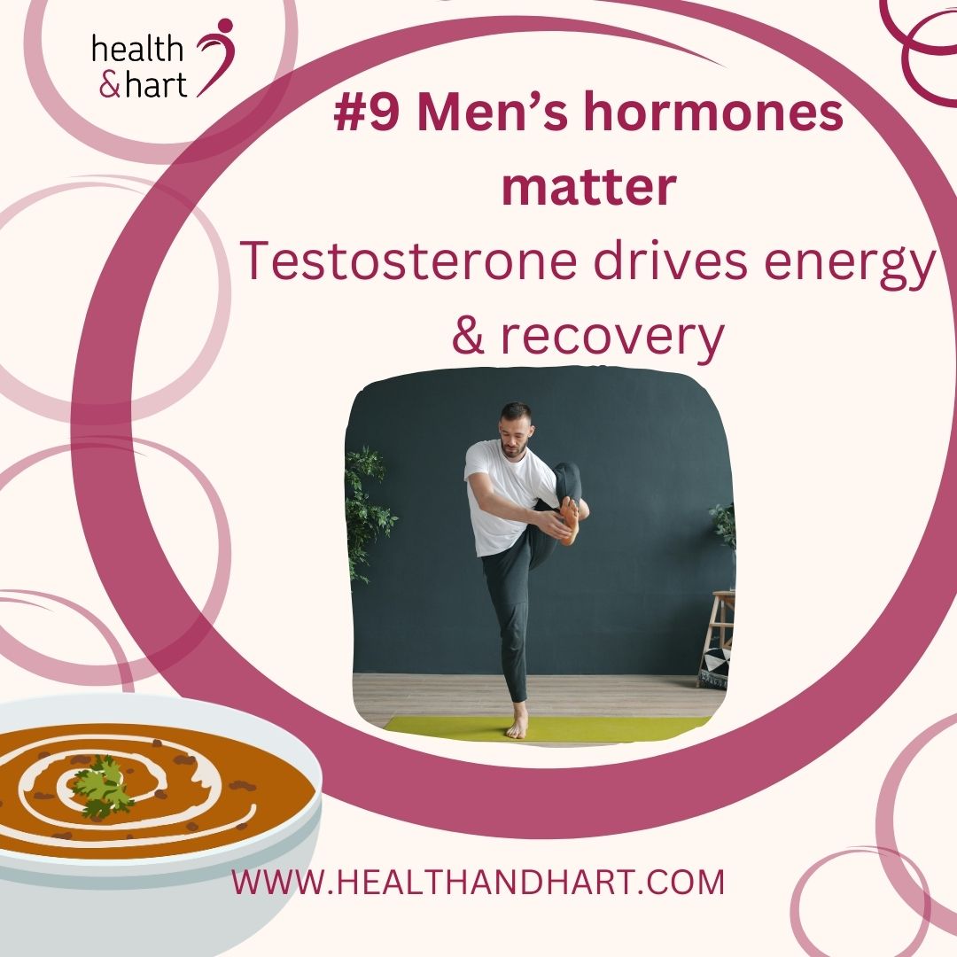 Men’s hormones matter
Stress, poor sleep and under-fuelling can suppress testosterone and recovery. If you're male then you may be experiencing this as fatigue, irritability or stubborn body fat rather than “hormone symptoms".
If you're struggling with energy and recovery then ask yourself whether you're supporting your hormones, through food and lifestyle? If you're not sure I can help you out with simple and practical ideas.
If you want to dig into data we can use tests, if you want some quick wins we can do that.
Start by monitoring your energy this week. Rate it 1 to 10, 1 poor to 10 great. How do you feel when you wake up, when you go to sleep, after eating, towards the end of the week? Book a free Nutrition Refresh call - Bio or www.healthandhart.com
#MensHealth #HormoneHealth #EnergyLevels #StressManagement