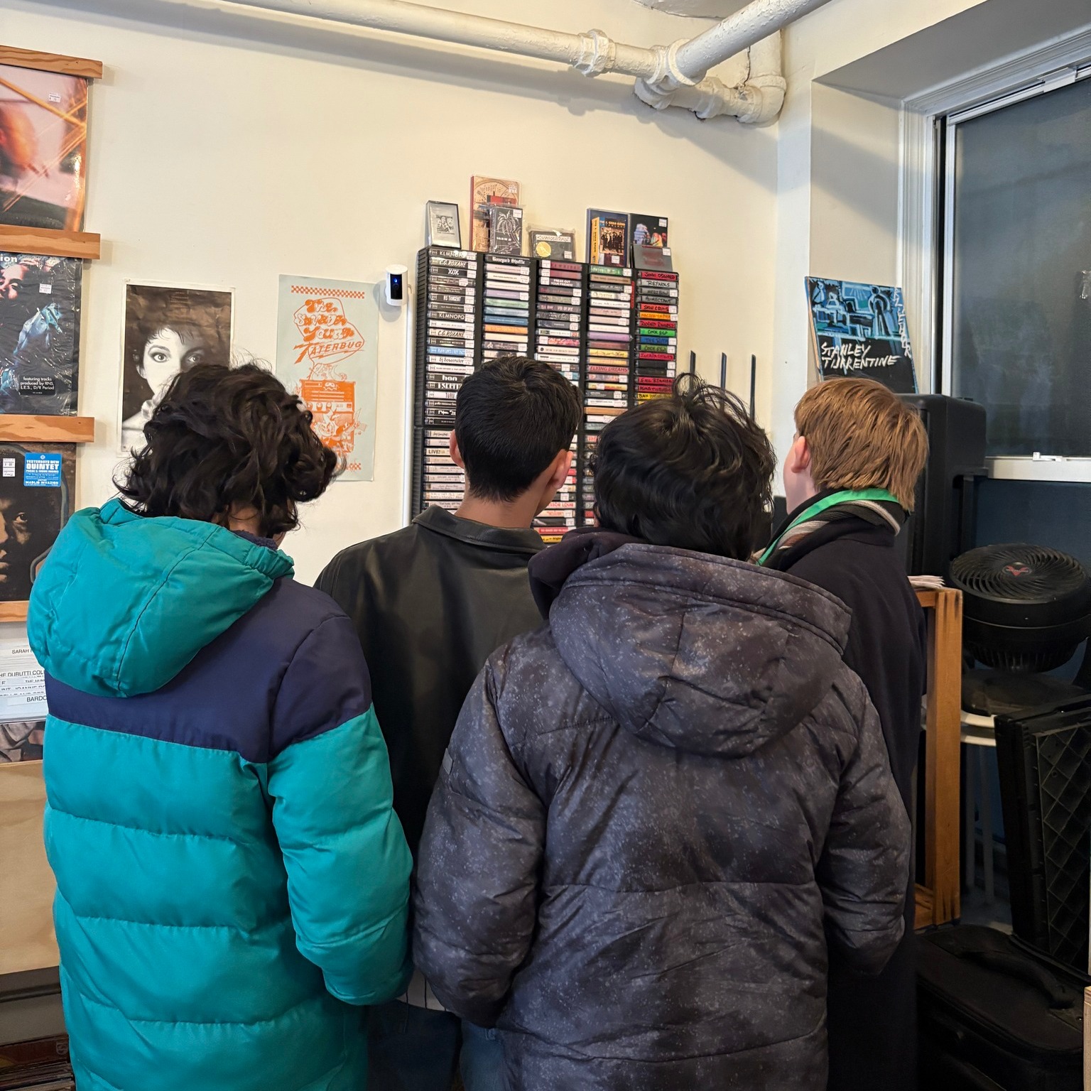 As 7th graders dive into their new unit on the convergence of design, music, and socio-cultural events, they took a field trip to a record store in the East Village to explore a wide range of album covers.