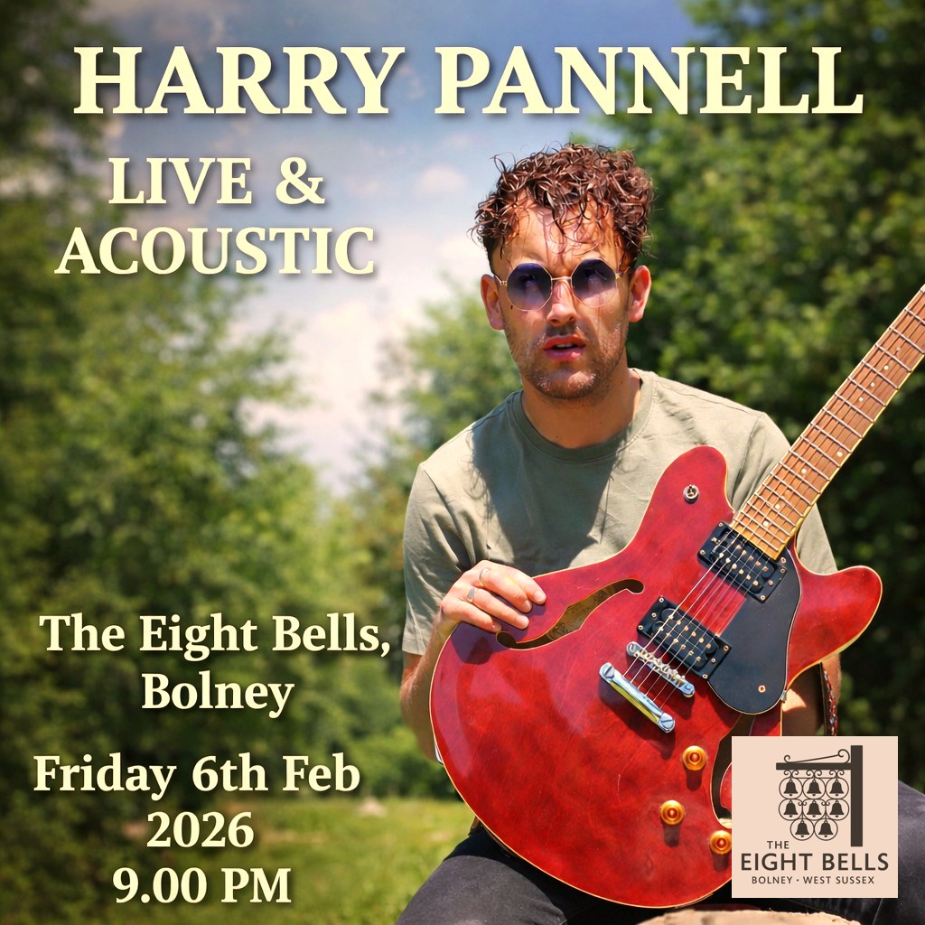 🎶 TONIGHT at The Eight Bells – Harry Pannell LIVE! 🎶
Looking for a great night out? We’ve got you covered…
Join us from 9PM tonight as Harry Pannell brings the energy with his brilliant live acoustic set. Expect great music, great drinks, and the perfect excuse to let your hair down!
Grab your friends, gather your crew, and dance the night away 🕺💃
Whether you’re out for a few drinks or making a full night of it, it’s set to be a lively one!
🍻 Bar open
🎸 Live music from 9PM
📍 The Eight Bells, Bolney
No tickets, just good vibes – see you tonight!