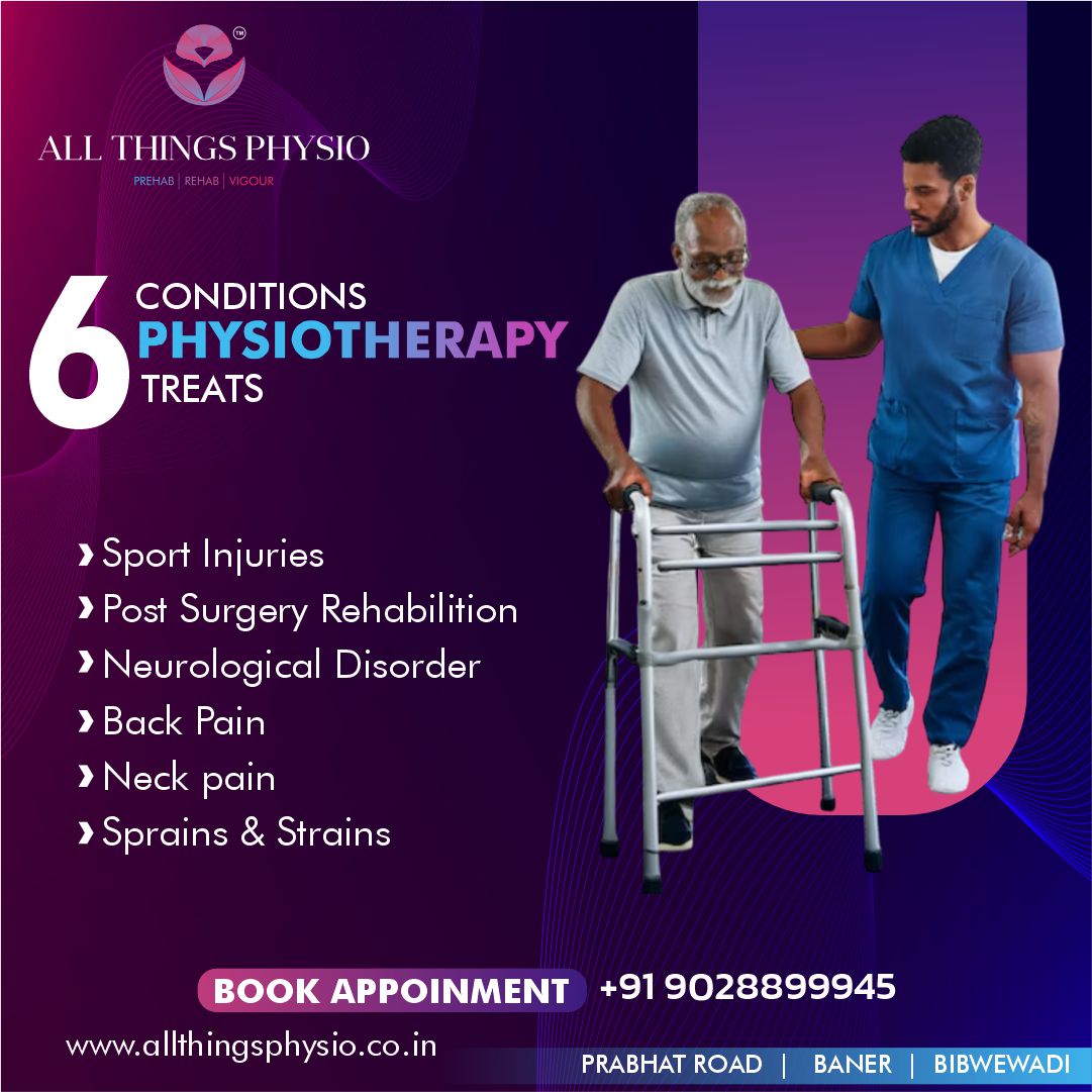 6 CONDITIONS PHYSIOTHERAPY TREATS
> Sport Injuries
> Post Surgery Rehabilition
> Neurological Disorder
> Back Pain
> Neck pain
> Sprains & Strains
For More Info Call Now
Prabhat Road :- +91-9028899945
Bibwewadi : -+91-9075099945
or Visit :- https://www.allthingsphysio.co.in/
#physiotherapy #physio #physicaltherapy #physiotherapist #rehabilitation #rehab #health #fitness #fisioterapia #backpain #physicaltherapist #wellness #exercise #pain
