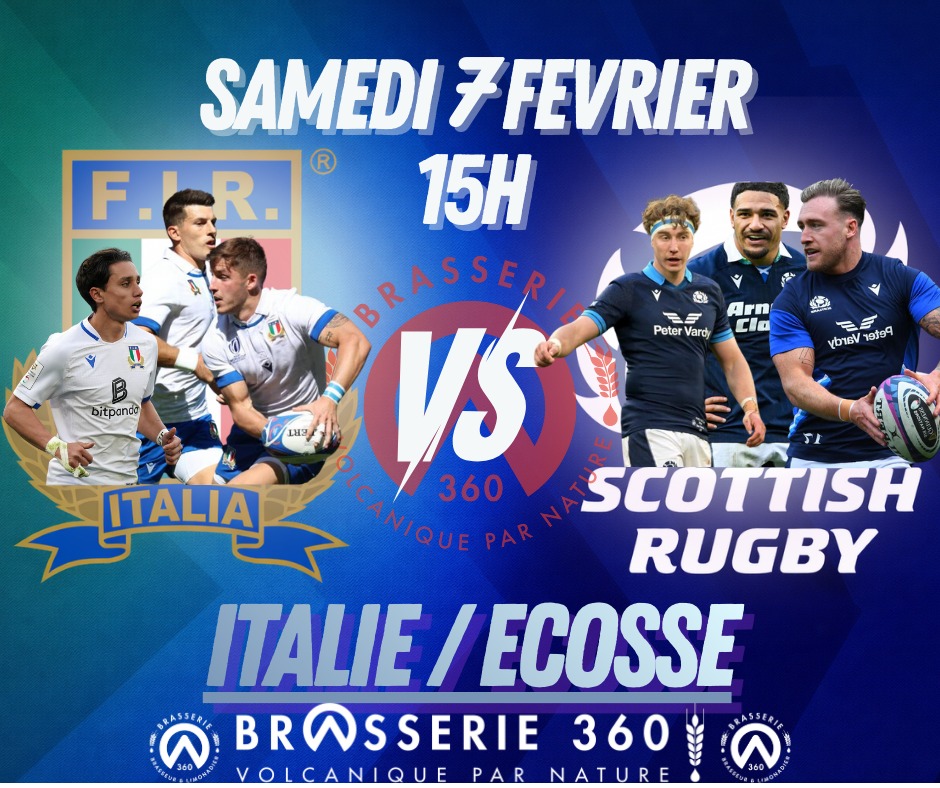 C'est parti pour la 2 ème journée du tournoi des six nations ce samedi 7 février ! 🏉
Après une belle victoire de notre équipe de France, regardons maintenant les prochains adversaires . 😉
Votre bières artisanales vous attend devant l'écran géant. 🍻