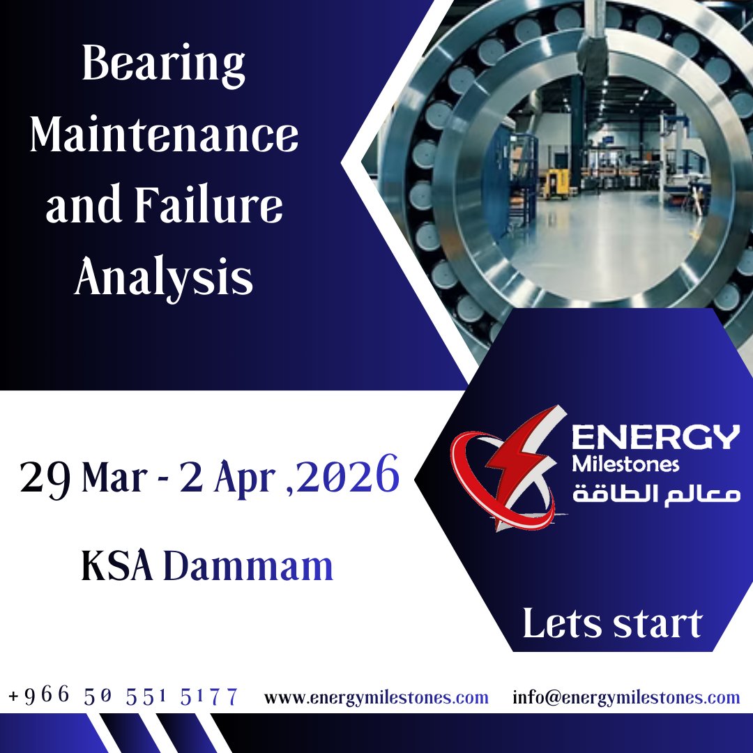 ๐ฉ๐๐๐๐๐๐ ๐ด๐๐๐๐๐๐๐๐๐๐ ๐๐๐
๐ญ๐๐๐๐๐๐ ๐จ๐๐๐๐๐๐๐
....
https://www.energymilestones.com/product-page/bearing-maintenance-and-failure-analysis-3
#Bearing #Maintenance #Failure #Analysis #Energymilestones #Training #Training_center #Energymilestones #Corporation