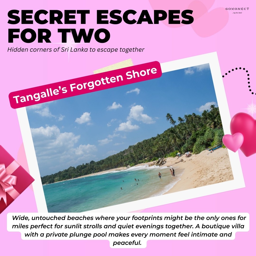 Some places are meant for quiet conversations and shared sunsets.
Perfect escapes designed for two, where every journey feels private and peaceful.
Travel your way with GoKonect.
.
#GoKonect #February #valentinesday #luxurytravel #TravelWithUs #JourneyMoments #travel #srilanka