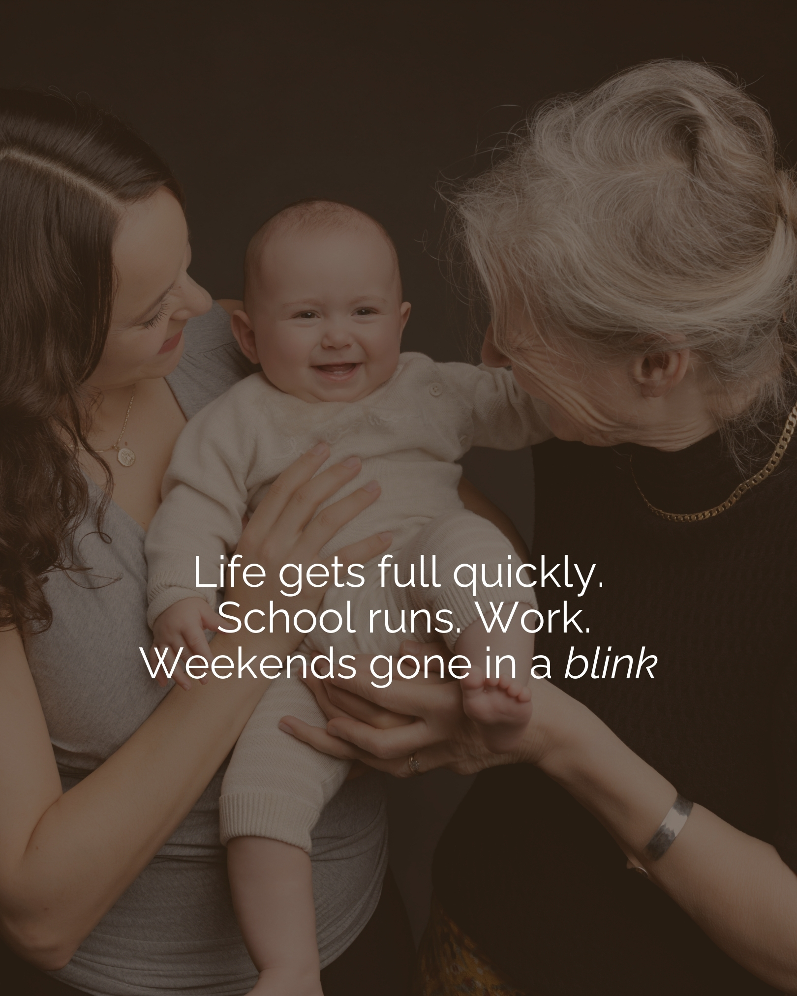 Life fills up quickly. School runs, work, weekends that disappear before you have had chance to stop.
Then suddenly another year has passed, and this stage has quietly moved on.
What I photograph is not perfection or posed smiles. It is the way they fit into your arms, the expressions that happen in between, and the connection that feels completely ordinary now but will not always look this way.