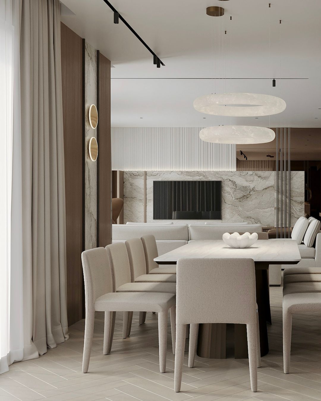 Kuchnia z jadalnią w projekcie Quiet Gusto to serce domu spokojne, eleganckie i funkcjonalne.
Szlachetne materiały, dopracowane zabudowy i miękkie, warstwowe oświetlenie tworzą przestrzeń, w której gotowanie i wspólne chwile stają się przyjemnością.
Jadalnia płynnie łączy się z kuchnią, budując spójną, luksusową całość bez wizualnego chaosu.
To wnętrze, które zachwyca detalem i daje komfort na co dzień.
Jeśli marzysz o kuchni premium połączonej z elegancką jadalnią napisz w DM po ofertę