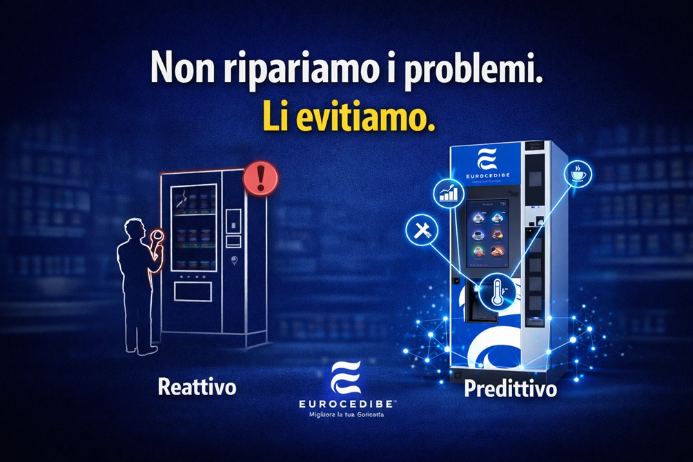 Se il tuo distributore si rompe… è già troppo tardi.
Guasti improvvisi.
Tecnici che arrivano dopo.
Macchine che si fermano nei momenti peggiori.
💡 Noi abbiamo scelto un’altra strada:
non ripariamo i problemi. Li evitiamo.
👉 Scopri come funziona la nostra manutenzione predittiva
e perché con Eurocedibe la macchina non si ferma mai.
🔗 https://www.eurocedibe.it/post/non-ripariamo-i-guasti-dei-distributori-automatici-li-evitiamo-e-sì-c-è-una-bella-differenza
#Eurocedibe #DistributoriAutomatici #DistributoriCaffè