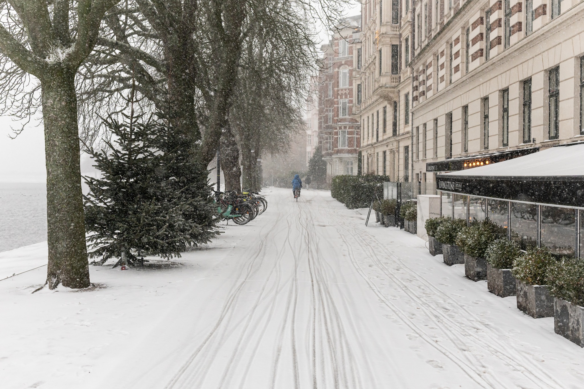 Lidt dokumentation fra i går ❄️
Da sneen begyndte at drysse ned over søerne, og byen blev en anelse mere stille – også selvom morgentrafikken nok ikke var alles favorit i dag.
Og så er der de ægte legender: gæsterne, der bliver siddende ude under varmelamperne, pakket ind i tæpper, med udsigt til sne og sø. Det kan vi godt lide.
Som bonus: makkeren til højre på et af billederne er faktisk Livingstone. Ikke den Livingstone. Og han er heller ikke doktor. Bare et klasse navn – og en kæmpefin fyr.
Vi har tændt for varmen her på bredden af Sortedam Sø 🔥❄️