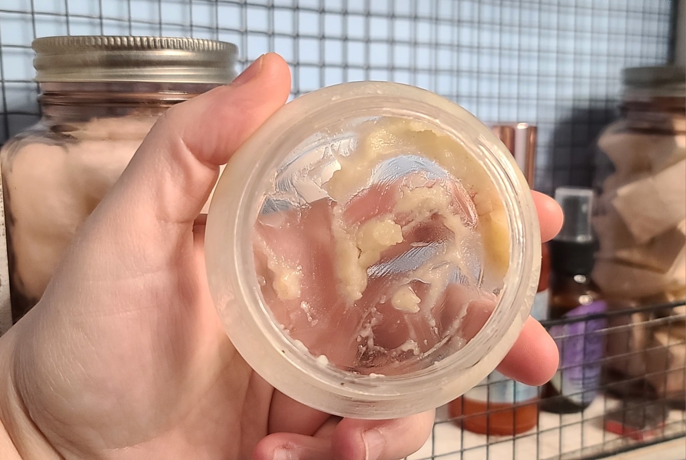 That is a picture of sadness, because I'm almost completely out of my own personal stash of the moisturizer salve I made last year. I know my shop space at The Sassy Sisters is also running very low on this. This is my favorite and only facial moisturizer I use every day, first thing in the morning, and right after I wash my face at night. It even powered me through the winter so far, continuing to keep my face soft and moisturized.
So that means I'll be making more salves tomorrow and Thursday! I've had both calendula and dandelion infusing for several months, ready to be made into salve for y'all (and myself). I'll have it available both in store and online this time to order. Plus, I know I'm low on rose water toner, and I'll be making more of that from our roses I've dried and restocking that next week too.
Hope everyone is continuing to stay nice and warm!