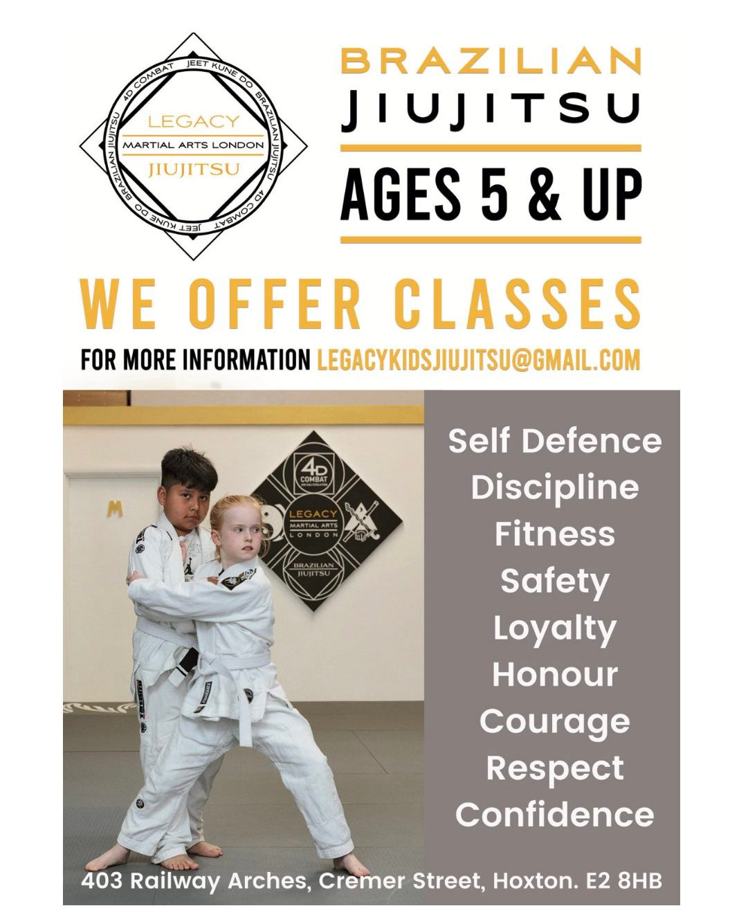 Confidence isn’t something kids “just have.”�It grows when they try, fail, and keep going.�Focus on effort — not perfection. 🥋
Come and try our Kids Brazilian Jiujitsu Classes. To book a FREE TRIAL click the link:
https://legacy-martial-arts-london-kids.gymdesk.com/signup
#ConfidenceforKids #hoxton #EnrollNow #KidsActivities