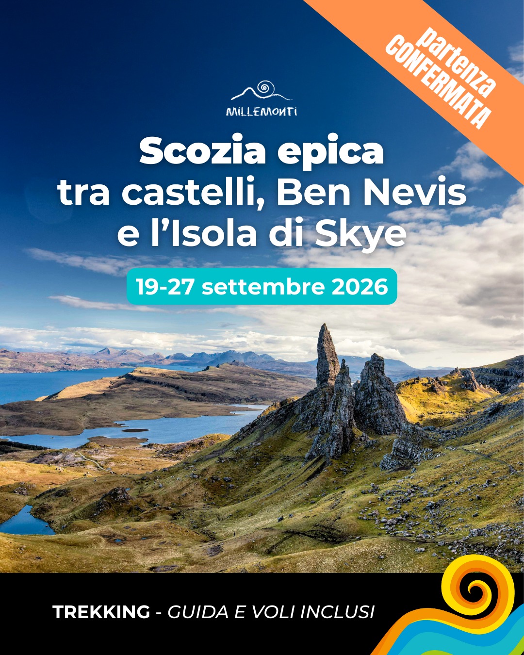 🏴 #SCOZIA EPICA tra castelli, Ben Nevis e l’Isola di #Skye 🏴 ❗ PARTENZA CONFERMATA❗
Un viaggio di gruppo con il giusto equilibrio tra 🚗 on the road e 🥾 trekking, progettato per farti scoprire la Scozia camminando, raggiungendo luoghi che altrimenti resterebbero nascosti.
Con la tua Guida MilleMonti vivrai:
🌄 Highlands, Glencoe e Loch Lomond a piedi, lungo sentieri panoramici
⛰️ Ben Nevis, la montagna più alta del Regno Unito
🌊 Isola di Skye: trekking all’Old Man of Storr e cammino fino a Neist Point
🐉 Loch Ness, i castelli scozzesi più iconici e il Cairngorms National Park
🏰 Edimburgo, tra storia, vicoli e castelli
Un itinerario completo che unisce natura, trekking e scoperta culturale, senza stress organizzativi, perchè pensiamo a tutto noi, incluso:
✅ Guida professionista
✈️ Voli a/r
👉 La partenza è confermata: unisciti al gruppo e vivi la Scozia passo dopo passo!
📍 Programma di viaggio su www.millemonti.it
#millemonti #outdoors #trekking #viaggiare #viaggi #viaggio #vacanza #vacanze #viaggiotrekking #vacanzedigruppo #viaggiodigruppo #Highlands #Glencoe #LochLomond #BenNevis #SkyeIsland #OldManofStorr #NeistPoint #LochNess #CairngormsNationalPark #Edimburgo
@sportlandweb_ @kayland_official @rockexperienceofficial @guidealpinelombardia @guidealpine_italiane
