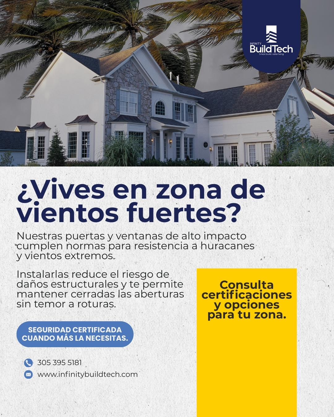 Prepárate para la temporada de vientos. Conoce nuestras soluciones certificadas para protección contra huracanes.
#impactwindowsmiami #miamidade #miami #impactwindows #browardcounty
