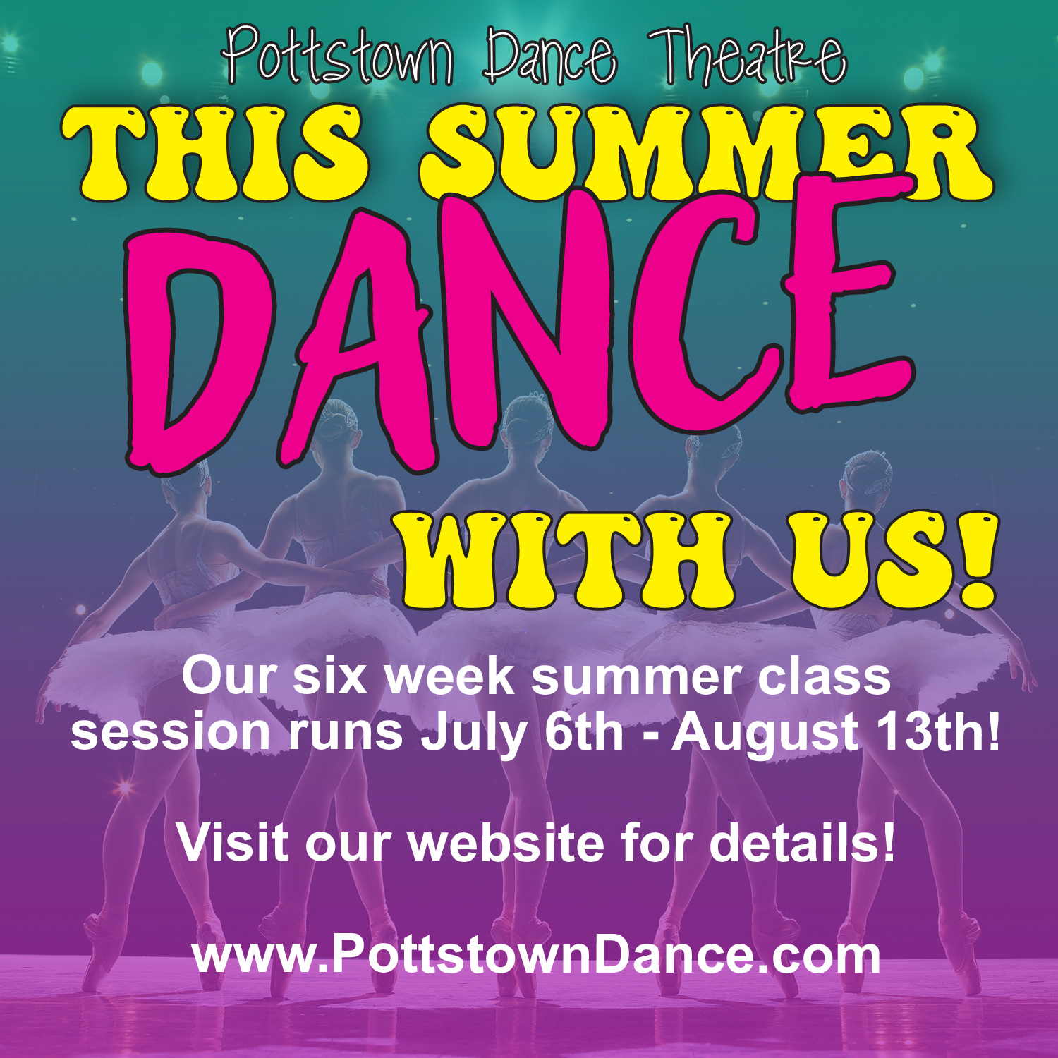It is never too early to think about summer! 🌞
DANCE WITH US this summer! Visit our website for info on our 6 week summer class session & dance camps for every level! Summer is a great time to continue your training or to try something new! From ages 3 to 93… we have something for EVERYONE! 🩰🎶✨🎉
#pottstowndancetheatre #ipickpottstown #danceclasses #danceclassesforkids #summerdancecamp