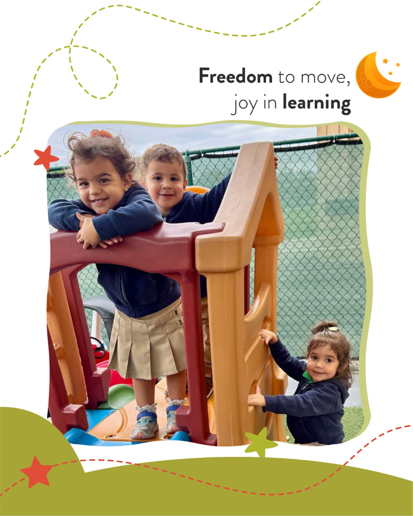 🌿 Children need space to move, explore, and simply be themselves.
Running, climbing, laughing, and playing freely are not “extra” moments, they are essential for building confidence, curiosity, and happiness.
When little bodies are free, little minds learn naturally. 🌱
✨ Want to see Montessori in action and explore our learning spaces?
📩 Contact us to schedule a visit.
📞 (786) 703-3095
✨ Our New Campus is Ready!
📍 IlNido Montessori – Killian Campus
12985 SW 112th St, Miami, FL 33186
📞 (305) 380-0513
.
.
.
#IlnidoMontessoriPreschool #montessori #montessoripreschool #earlychildhoodeducation #montessoriathome #respectfulparenting #montessorimethod #montessorichild #montessoritoddler #montessorilife