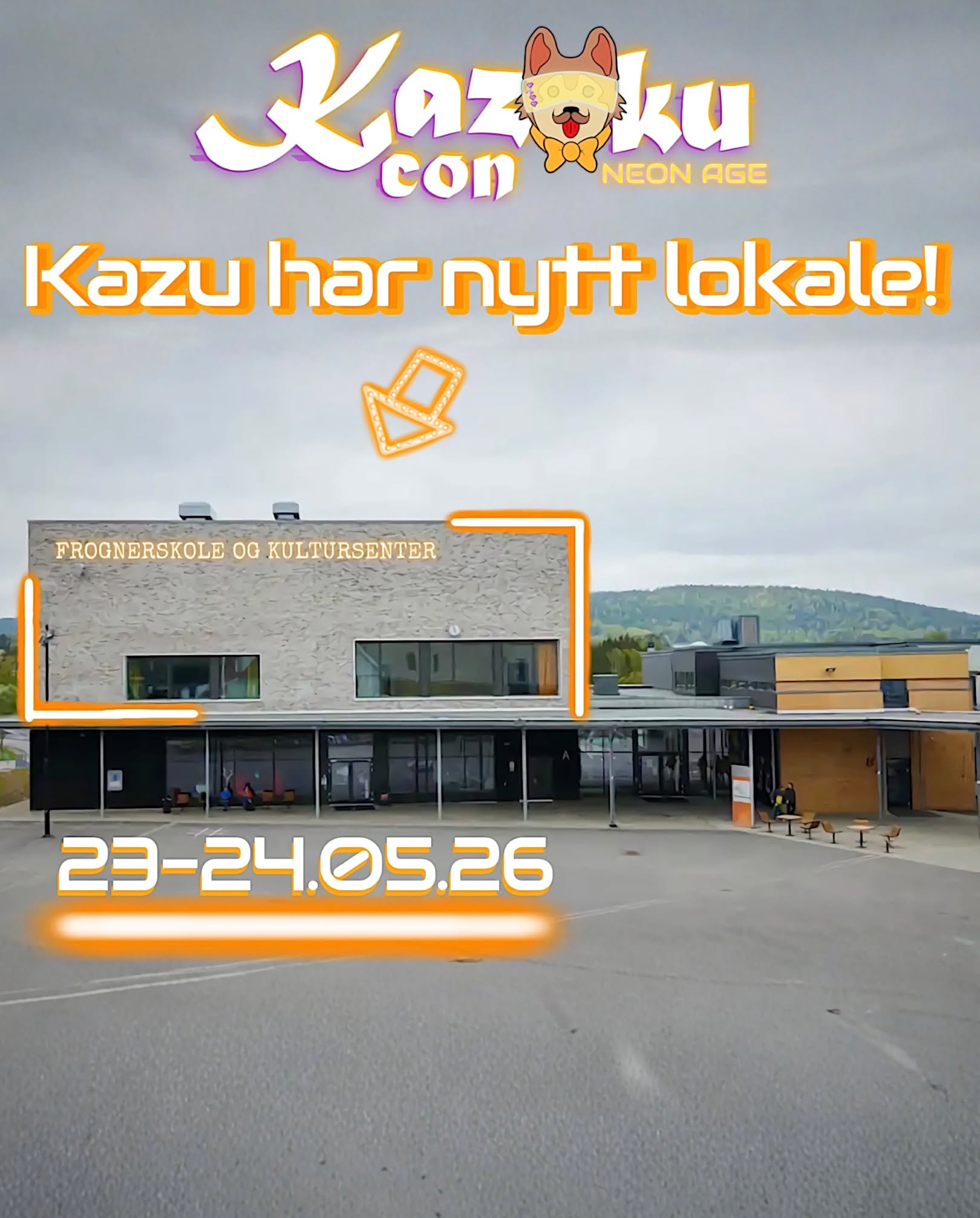 NEW TRANSMISSION RECEIVED.
-SIGNAL SECURED-
Ny base for Kazokucon - Neon Age:
Frogner skole og kultursenter
📅 23–24.05.26
Squad check: Hvem drar du med?
