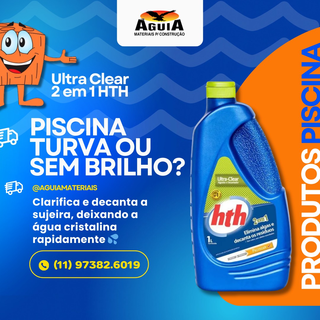 DEPOSITO ÁGUIA MATERIAIS
PISCINA TURVA OU SEM BRILHO?
Clarifica e decanta a sujeira, deixando a água cristalina rapidamente, Ultra Clear 2 em 1 HTH, entre em contato para realizar seu pedido através do nosso WhatsApp!!! 📣👉 (11) 97382-6019 ou (11) 96493-4943
Realizamos entrega em toda região 🚛
Loja 01
📍Av Pref Antonio Camargo Primo, 241 Jardim Nídia Salesópolis-SP
Loja 02
📍Av Victor Wuo, 323 Fartura Salesópolis-SP
#deposito #materiaisdeconstrução #depositoáguia #aguiamateriais #construcao #Básico #acabamentos #salesópolis #materiaisparaconstrucao #comecesuareforma #piscina #tratamentopiscina #hth