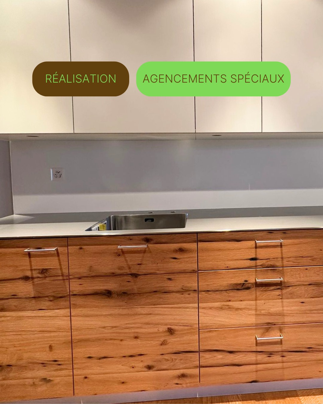 ✨ Réalisation signée MH Bois ✨
Un agencement sur mesure avec une finition laquée RAL. Le plan de travail en inox massif, signé @franke_group , avec bassin intégré, apporte durabilité et précision. Le panneau plaqué chêne rustique complète l’ensemble par sa matière naturelle.
Nous remercions notre client pour ce projet et sa confiance.