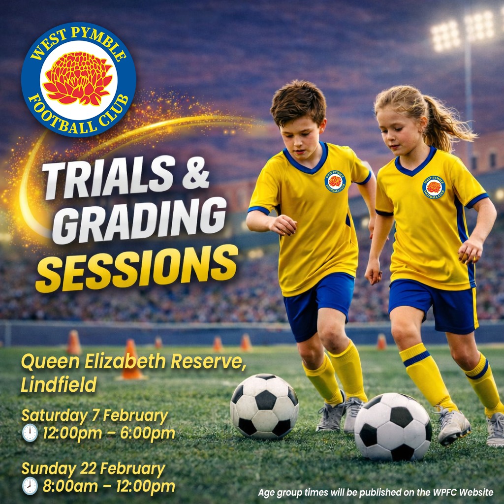 Our community trials and grading sessions will be held on 7 and 22 February at Elizabeth Reserve, Killara. Trials help ensure each player is placed in the right team, supporting confidence, development, and a positive season for all players.
Register now: https://forms.office.com/r/FbVLF5zytj
Saturday 7th February:
12:00 PM - 1:00 PM
U8s Mixed (born in 2018)
U9s Mixed (born in 2017)
U8 Girls (born in 2018)
U9 Girls (born in 2017)
U10 Girls (born 2016)
1:15 PM - 2:15 PM
U10s Mixed (born in 2016)
U11s Mixed (born in 2015)
U12s Girls (born in 2014)
U13s Girls (born in 2013)
U14s Girls (born in 2012 or 2013)
U16s Girls (born in 2010 or 2011)
U17-U18s Girls (born in 2008 or 2009)
2:30 PM - 3:30 PM
U12s Mixed (born in 2014)
U13s Mixed (born in 2013)
U14s Mixed (born in 2012)
U15s Mixed (born in 2011)
U16s Mixed (born in 2010)
U17s Mixed (born in 2009)
U18s Mixed (born in 2008)