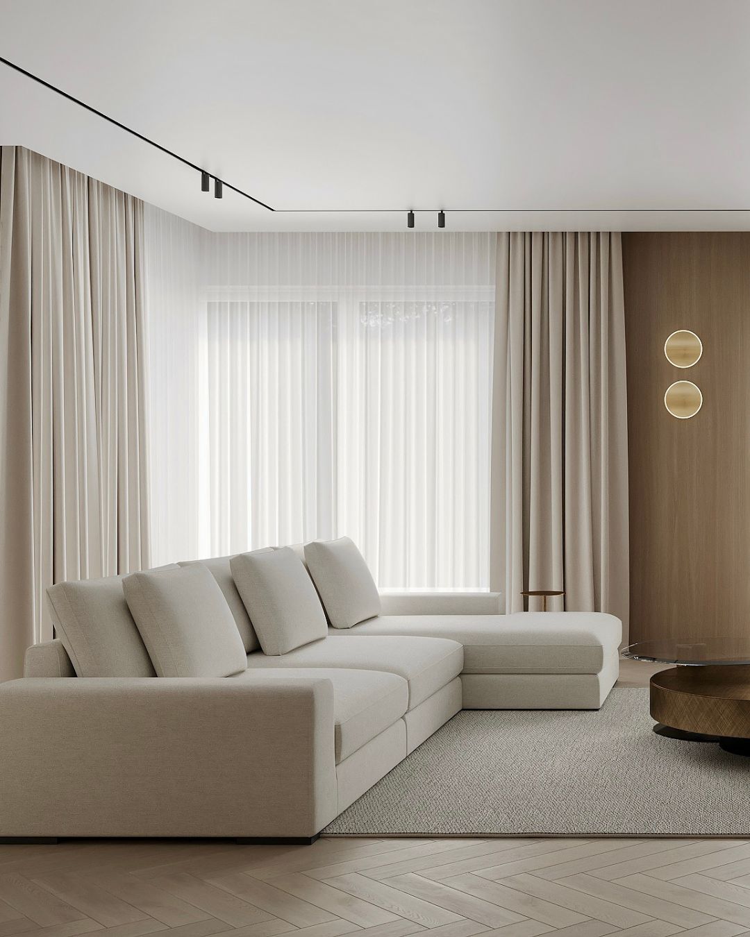 Hipnotyzujące detale światło prowadzące wzrok, subtelne faktury materiałów, autorskie linie zabudów tworzą wnętrze, które robi wrażenie bez nadmiaru.
To właśnie w tych niuansach kryje się prawdziwy luksus.
Spokojna paleta beżu, kremu i brązu otula przestrzeń, budując atmosferę komfortu i ponadczasowej klasy.
Każdy element został zaprojektowany tak, aby harmonijnie współgrał z całością.
Jeśli marzysz o projekcie premium, który łączy elegancję z ciepłem napisz w DM po ofertę