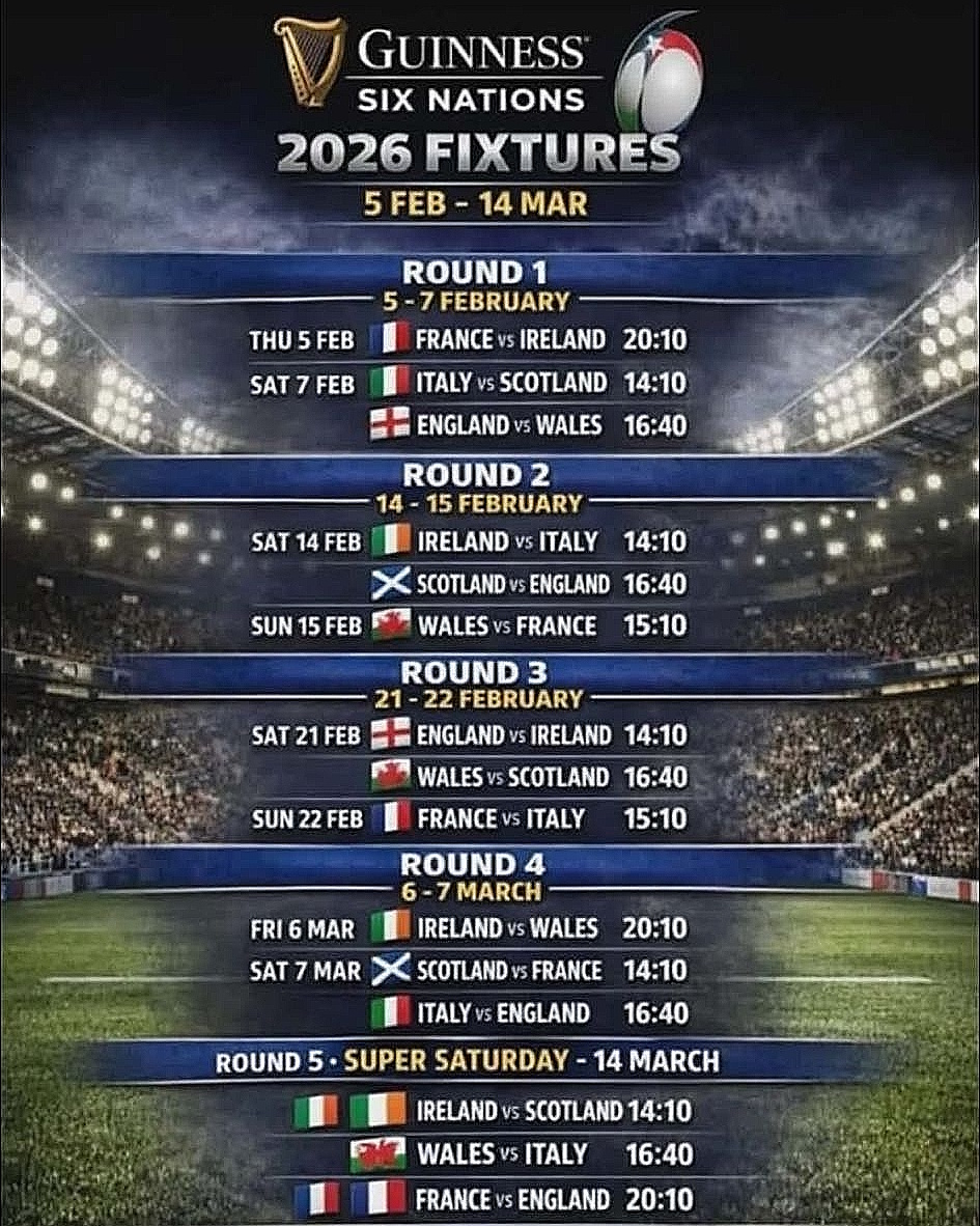 It's finally here! Six Nations starts on Thursday this week - come and join us for the opening match!
#sixnationsrugby #sixnations #rugby #SixNations2026
