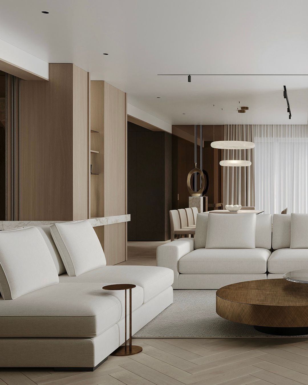 W najnowszym projekcie Quiet Gusto luksus jest subtelny.
Nie opiera się na nadmiarze dekoracji, lecz na jakości materiałów, proporcjach i świadomym projektowaniu przestrzeni.
Miękkie światło buduje nastrój, zabudowy tworzą rytm, a neutralne kolory uspokajają zmysły.
To wnętrze zaprojektowane tak, by dobrze wyglądało dziś i zachwycało za 15 lat.
Chcesz poznać proces projektowy, terminy i możliwości współpracy? Napisz w DM.