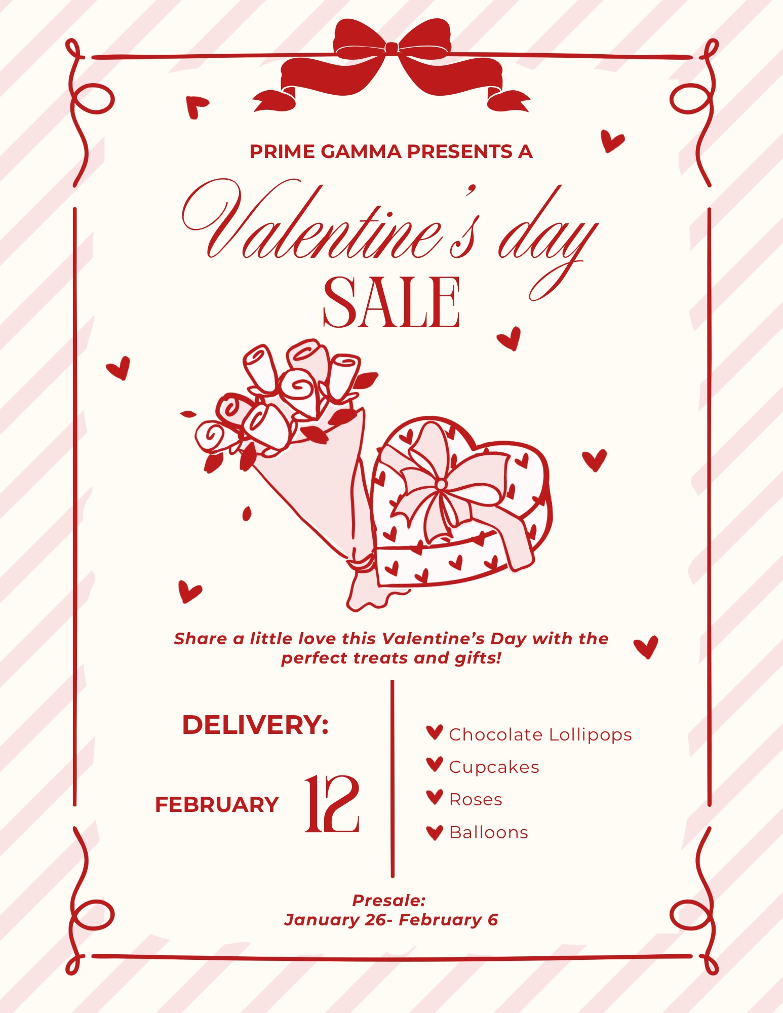 Last call for Valentine’s orders 💘⏰
February 12 is almost here, and we’re still accepting orders for our Valentine’s Day Sale—but only until February 6! 🌹🍫🧁
💡 Friendly reminder:
For safety and school policy reasons, no gifts or deliveries from outside vendors will be accepted or delivered at school. The only way to surprise someone on campus is by ordering through this sale.
📅 Delivery date: February 12
🛍️ Order deadline: February 6
Make it sweet, make it simple, and make sure it arrives 💌
Don’t miss out!