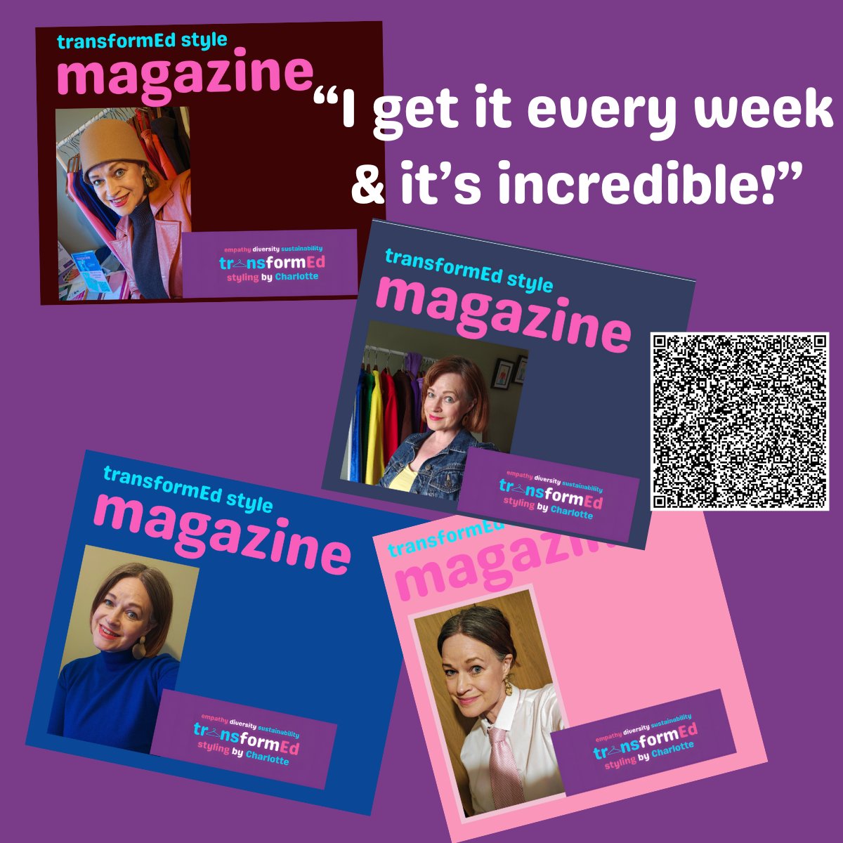 What was the last thing you recommended?
It was heartwarming this morning to hear these words about transformEd style magazine: 'I get it every week and it's incredible!'
I put my passion and my time into writing two articles* each week for my subscribers, so it means such a lot when I get this kind of feedback. So if you'd love to read all about it, use the QR code on the image, DM me with your email address or sign up via the link in my bio.
* At least one of the articles each week helps you make sustainable, planet-friendly choices through what you wear.
#sustainablestyle #sustainablefashion #stylemagazine #styletips #personalstylinghull