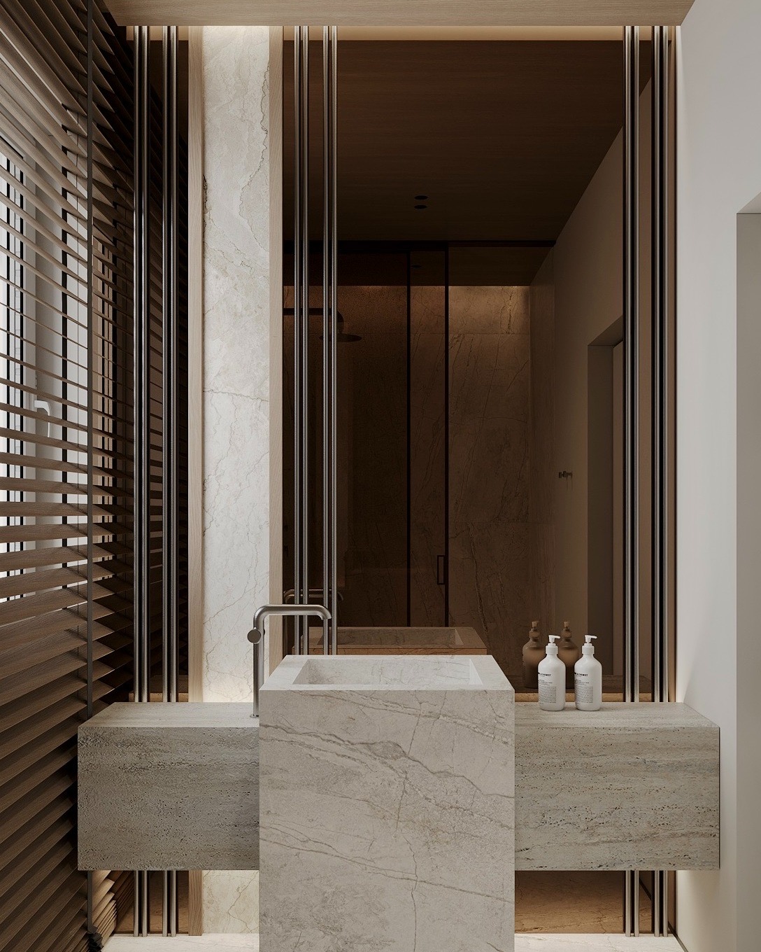 Sanktuarium luksusowego relaksu w projekcie Quiet Gusto to przestrzeń wyciszenia i komfortu.
Naturalne materiały ciepłego trawertynu, miękkie światło i spokojna paleta barw tworzą atmosferę domowego SPA.
Subtelny luksus, który relaksuje każdego dnia.
Jeśli marzysz o takiej łazience w swoim wnętrzu napisz w DM po terminy. Może kolejna luksusowa przestrzeń będzie projektowana właśnie dla Ciebie.