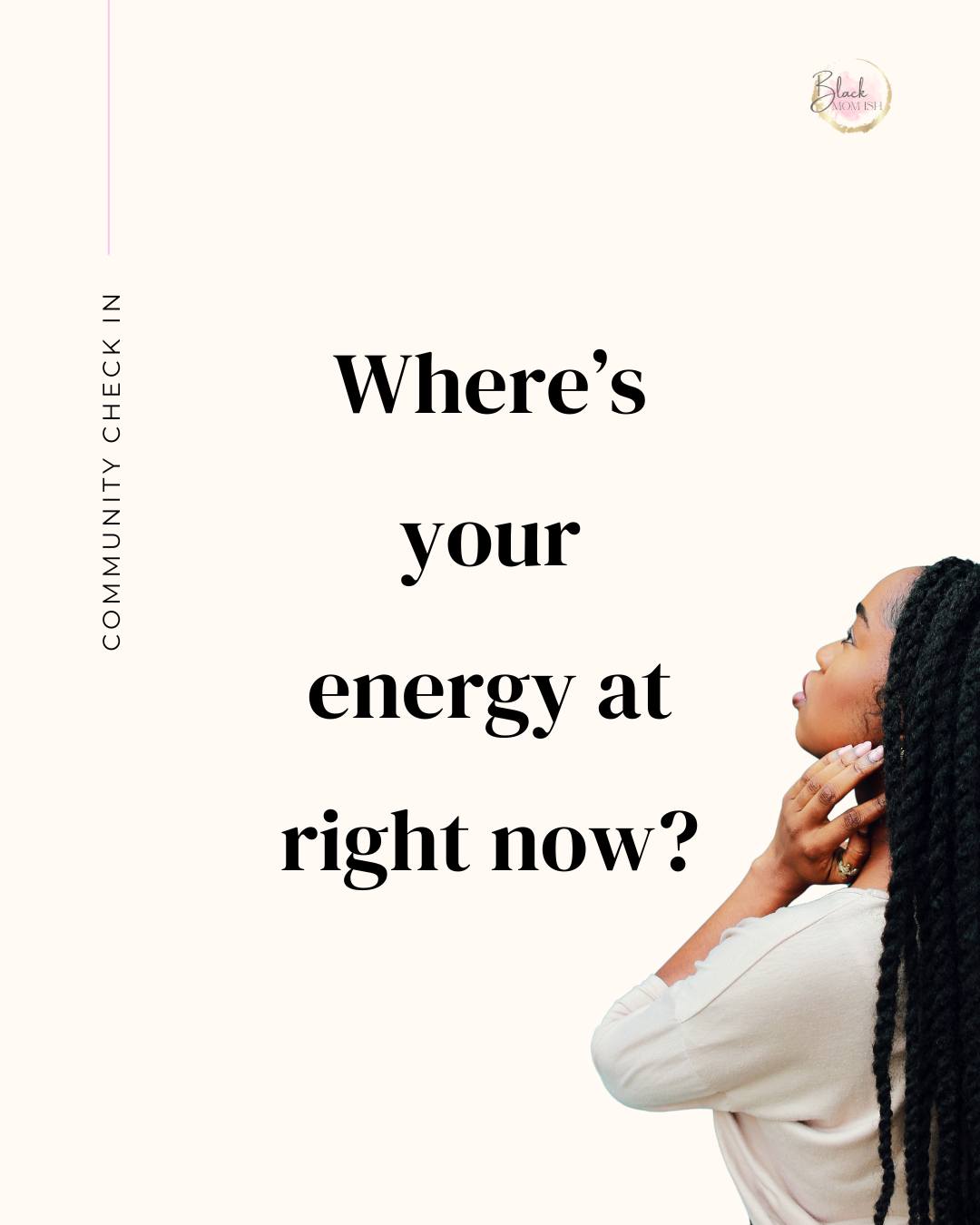 Some weeks aren’t about how you feel.
They’re about how much energy you have left.
Before the weekend starts, let’s check in differently.
Where’s your energy sitting today?
You don’t owe a backstory.
Just choose what fits.
#BlackMomIsh
#CommunityCheckIn
#EnergyCheck
#BlackWomenSupport
#YouAreNotAlone