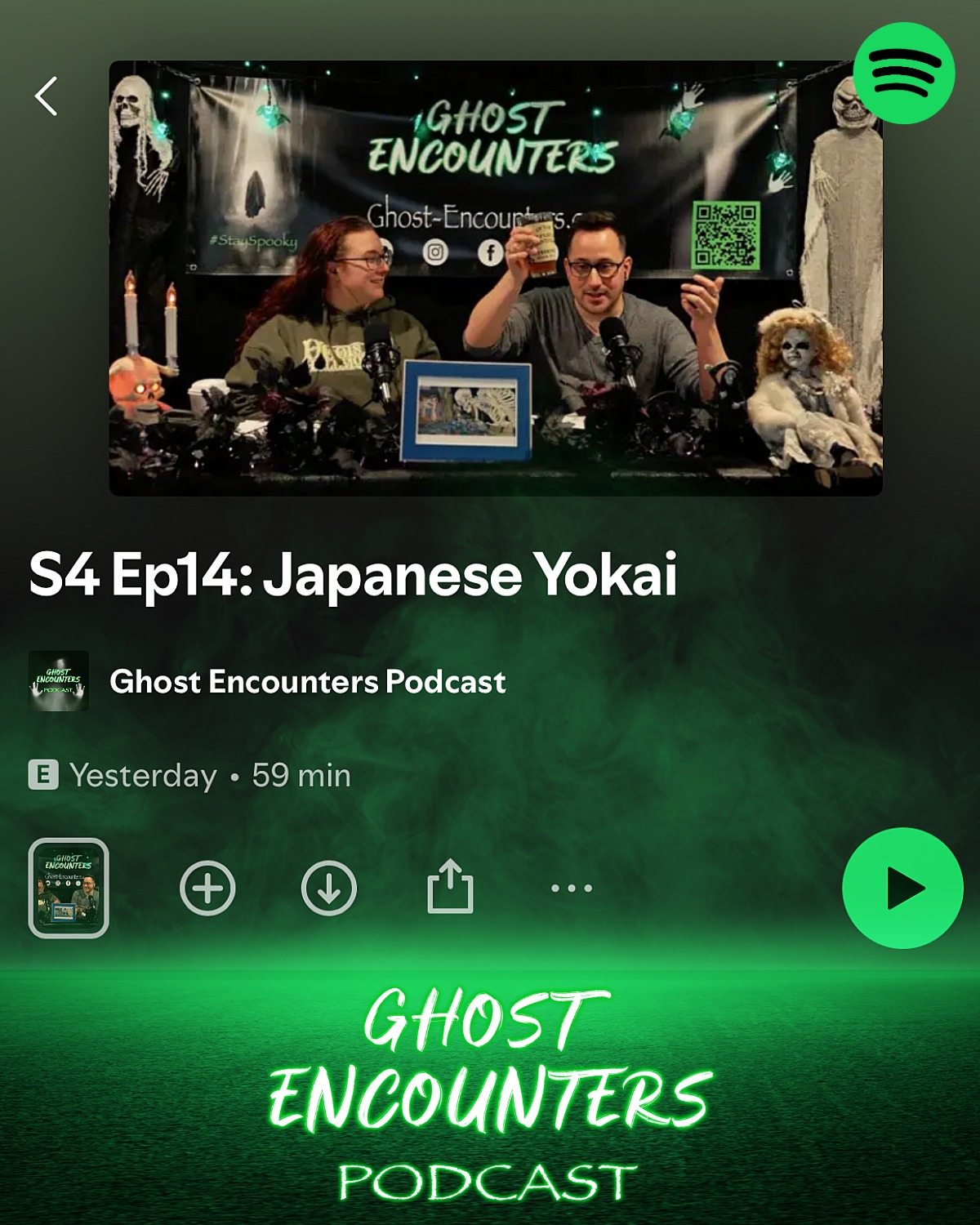 Listen to Ghost Encounters Podcast S4 Ep14: Japanese Yokai 👻💀
On this episode, we’re heading to Japan—into a world where folklore blurs the line between the terrifying, tragic… and downright bizarre with Japanese Yōkai.
Want AD-FREE episodes, early access, discounted merch, bonus content, and more! Then become a Spooky VIP! Visit: https://www.patreon.com/GhostEncountersPodcast
Visit the Spooky Shop for Ghost Encounters Podcast merch! Visit our website and click on Spooky Shop! www.Ghost-Encounters.com
Send spooky Fan Stories to GhostEncountersStories@gmail.com
Sponsored By @ghostmarketingco & @sleepycaturbanwinery
@spotify
#ghostencounters #podcast #stayspooky #spotify #haunted #paranormal #ghosts #yokai #japan #ghoststories