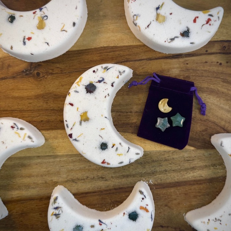 ✨ Turn your bath into a ritual of bliss 🌙
🛁 with our Petals & Crystals Bath Bomb! 💜
Fizzing with floral vibes and aromatic essential oils — lavender, dark patchouli, geranium rose + ho wood — this dreamy moon-shaped bomb melts into your tub and fills the water with a relaxing, herbal escape.
🌸🌿 Each one is topped with real botanicals and
mooncharged Mookaite & Ocean Jasper crystals
for a little extra magic ✨
RESTOCKED and
ON SALE NOW! Perfect for Valentines Day
Shop our website: www.MDGsoapStudio.com
or at the Dreaming Goddess in Poughkeepsie, NY
Perfect for self-care nights, soothing your senses, and turning ordinary baths into moments of calm you look forward to. 💫
#MoondropGardens #BathBombBliss #SelfCareRitual #RelaxAndUnwind #BotanicalsAndCrystals #HandmadeMagic #Aromatherapy #FloralVibes #SmallBusinessLove #SkincareTreat #BathTimeMagic #MoonCharged #NaturalBeauty 💜🛁✨