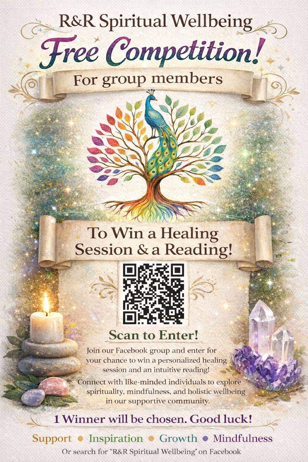 🥳 Free Competition 🥳
Would you like to be in with a chance of winning 2 fabulous prizes?
🤩 a Healing session & a Reading 🤩
👉 It’s so simple to enter!
Find the post within the group and comment!
👉 Head to R&R Spiritual Wellbeing Facebook Group to enter:
https://www.facebook.com/share/g/1Hs2kyajpH/?mibextid=wwXIfr
#competition #wellbeing #healing #psyhicreading #freetoenter