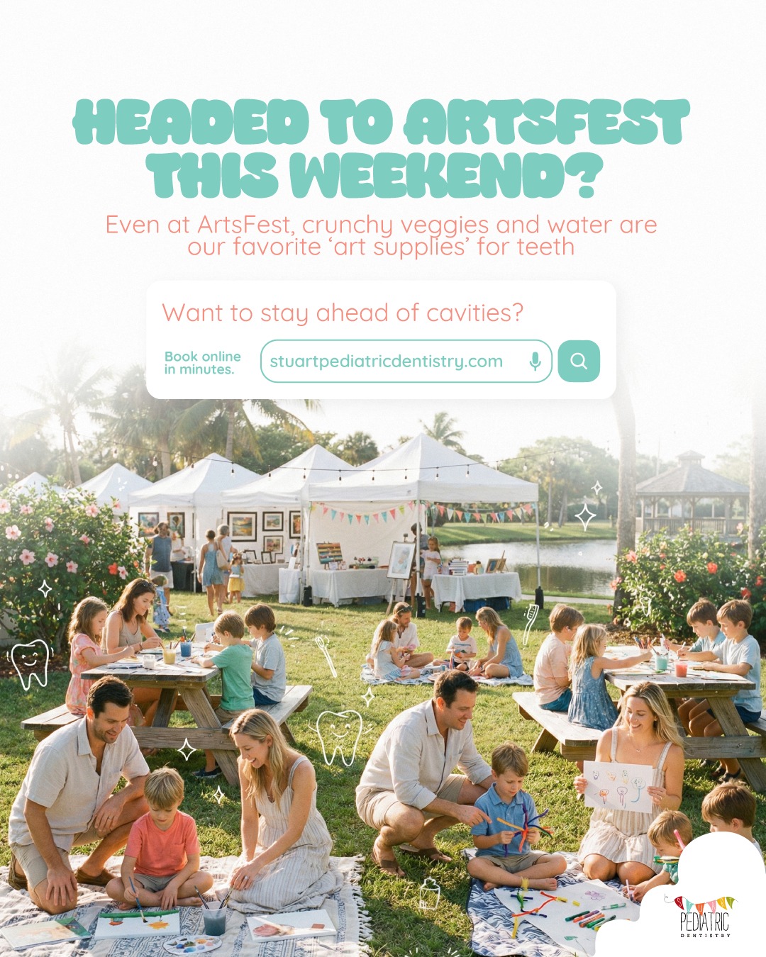 Art for the kids… and a little cavity prevention for the win ✨
Stay ahead of cavities—book at stuartpediatricdentistry.com
#ArtsFest #StuartFL #TreasureCoastKids #SmileTips #HealthySnacks