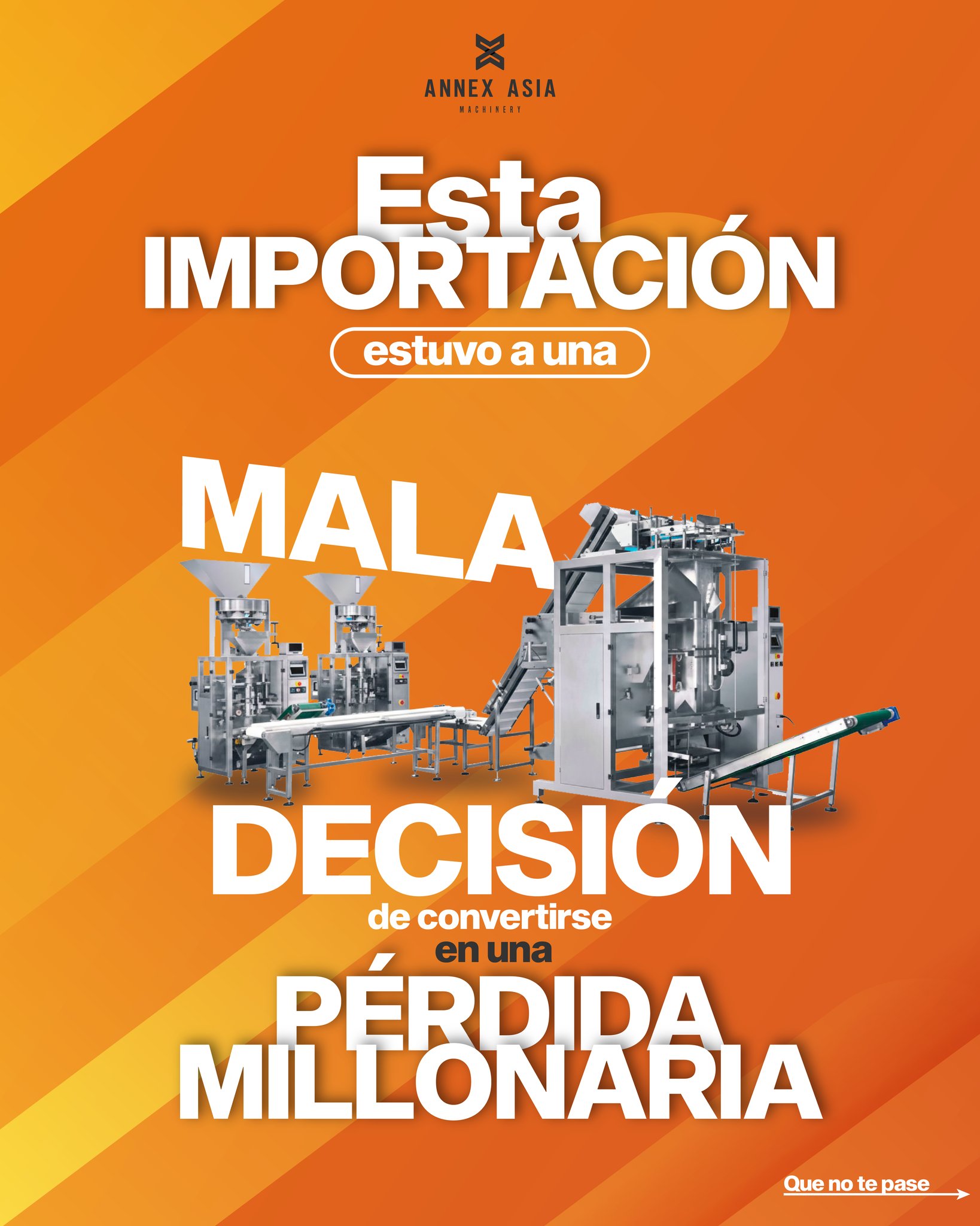 De la fábrica en China a la operación en tu planta, sin puntos ciegos.
Nuestro programa “Llave en mano” gestiona integralmente la importación de maquinaria industrial: validación de fabricantes, verificación técnica, instalación y puesta en marcha.
El proceso está diseñado para reducir riesgos y asegurar una implementación eficiente.
Para empresas que requieren un partner operativo en China, evaluamos y acompañamos el proyecto. Escríbenos.