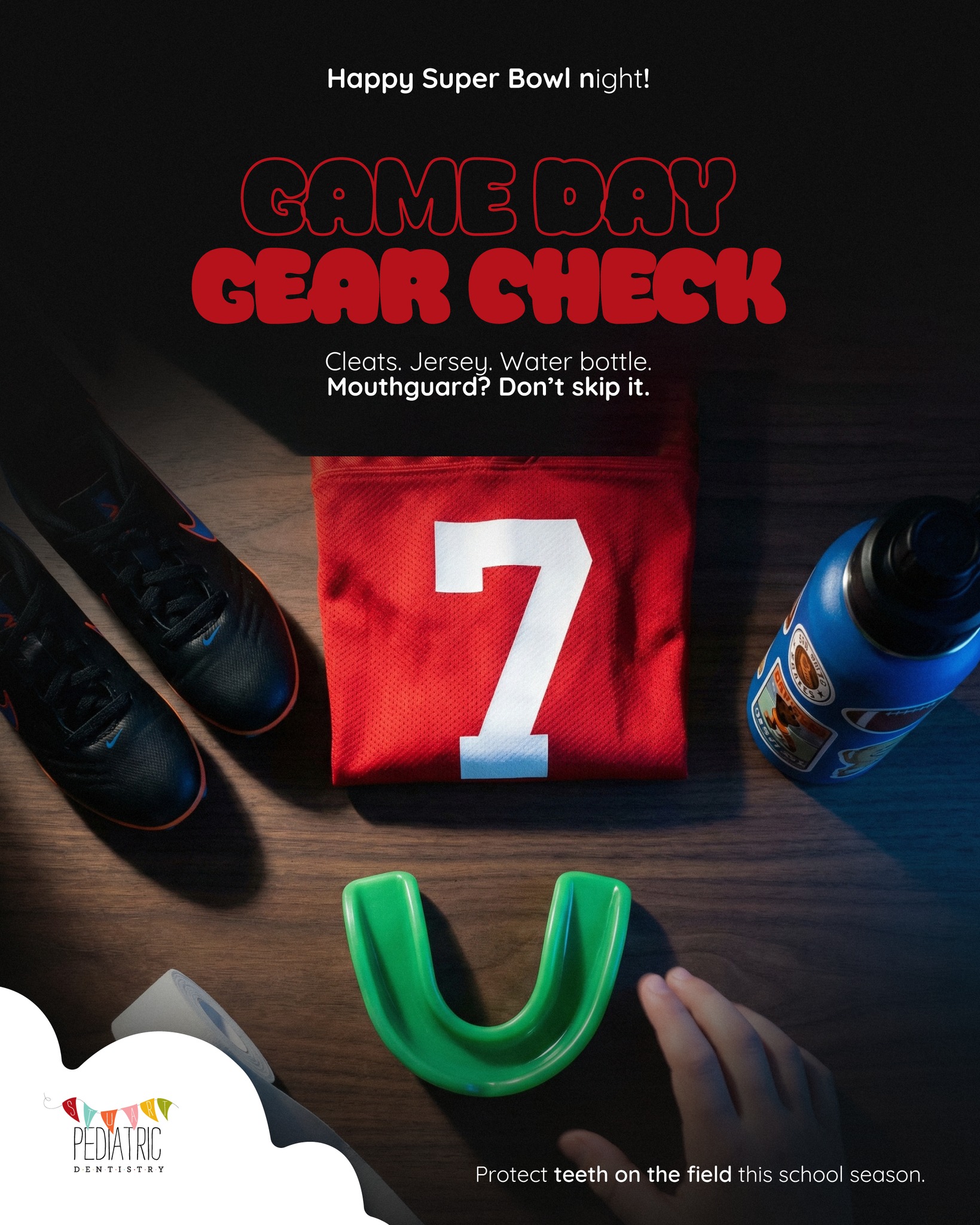 Happy Super Bowl night, Treasure Coast! 🏈🌴
If you’ve got an athlete at home, consider this your friendly sideline reminder: mouthguards can help protect teeth during practices and games.
Want one that fits comfortably and stays put? Message us about custom mouthguards.
#SuperBowl #TreasureCoast #TreasureCoastMoms