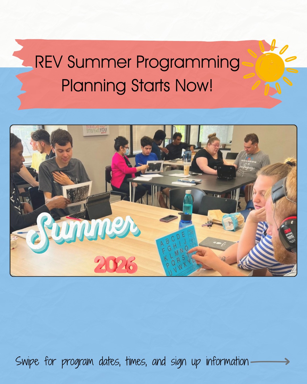 ☀️It’s never too early to start planning for summer!
We’re excited to share our REV Summer 2026 programs, including in-person options in Gaithersburg and Severna Park, plus a virtual institute accessible from anywhere.
Swipe through for program types, locations, schedules, and sign-up details—and start planning ahead for a summer of connection, learning, and communication.
👉 Link in our bio to learn more or comment SUMMER for the link to sign up!
#ReachEveryVoice #PresumeCompetence #SummerInstitute #AAC #InclusiveEducation