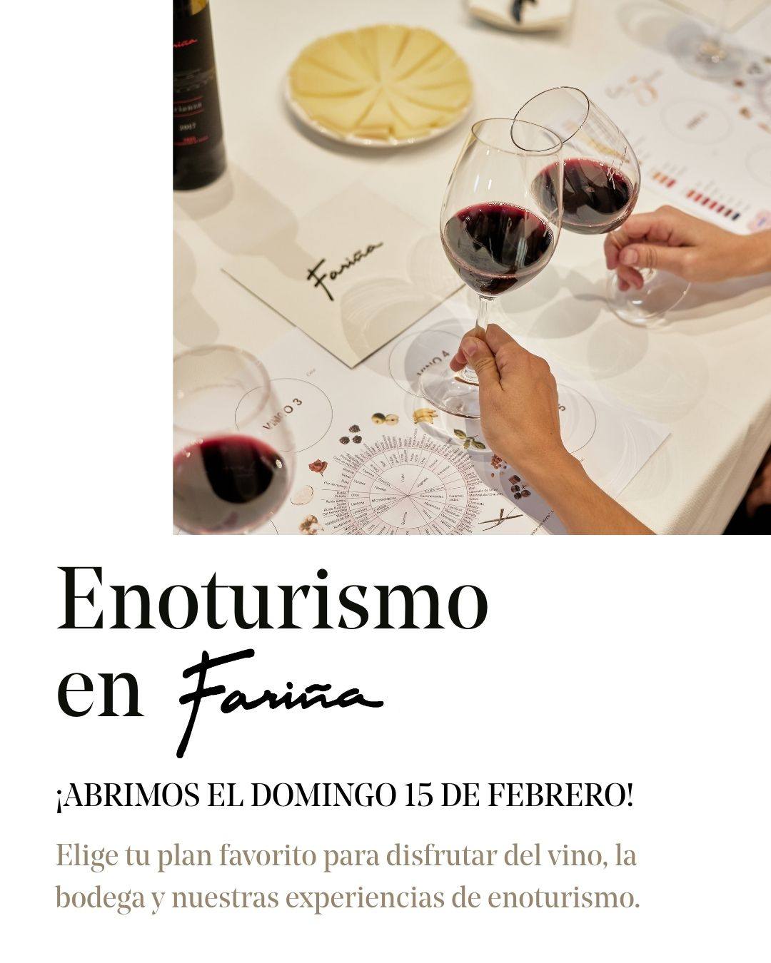 Este domingo 15 de febrero, abrimos por Carnaval 🍷 Si estás buscando un plan diferente para este fin de semana, te esperamos en Bodegas Fariña.
🕚 Descubriendo Fariña · 11:00 h
🕐 Con los 5 sentidos · 13:00 h
🍽️ Comiendo en Fariña · 13:00 h (grupo mínimo de 10 personas; si sois menos, consúltanos)
Una buena excusa para acercarte a la bodega, conocer nuestros vinos y disfrutar del Carnaval de una forma diferente.
📩 ¡Reserva ya en nuestra web!
* Si deseas realizar una reserva con menos de 48horas de antelación, consulta disponibilidad por teléfono (699 40 20 40 – 646 90 90 90).