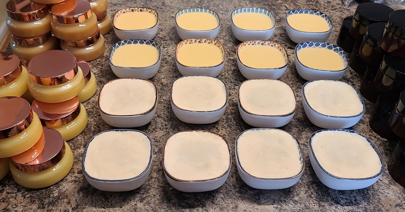 Finally done and whew…
We wrapped up all of our brand new cold process dish soaps (lemon and bergamot), plus finished up all the calendula salve, turmeric & rose petal powder dandelion salve too. Everything is MADE and READY… well, almost 😅
Today was supposed to be labeling day. We design and print all of our labels in house, and of course that’s the one thing we ran out of. Sooo tomorrow our waterproof thermal labels come in, and we’ll finish things printed and labeled, and try to have everything live on the website and in store by Wednesday this week.
We also have a big moment coming up... our very first show in well over a year, since having our little girl 🥹💗 That’s happening next month outside of The Sassy Sisters , and I’ll share more about it tomorrow, along with all the new products we’ll be making this week to restock the shop and debut at the Spring Show.
Hope everyone stayed warm through this cold weekend and is looking forward to a fresh week ahead. Fingers crossed for slightly warmer weather!