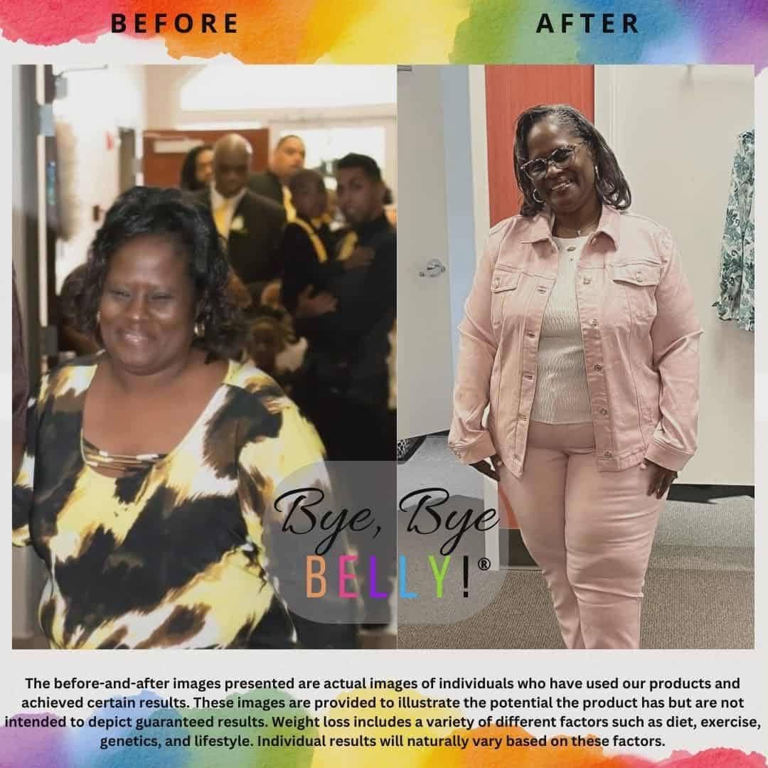 WELL-TH WEDNESDAY: WIN š
Theresa is definitely WINNING since starting her Bye Bye Belly journey!! Heres what she has to say...
šš½šš½šš½
"Happy Wellness Wednesday, Just me drinking the Bye,Bye Belly Juice, I was a size 20 now I'm a size 16. Also my blood pressure is back normal. I had really high blood pressure but this juice has really helped me in all aspects. And I have more energy... JUST drink the juice š„¤
I just love hearing about how lives are being changed!!! I love it!!