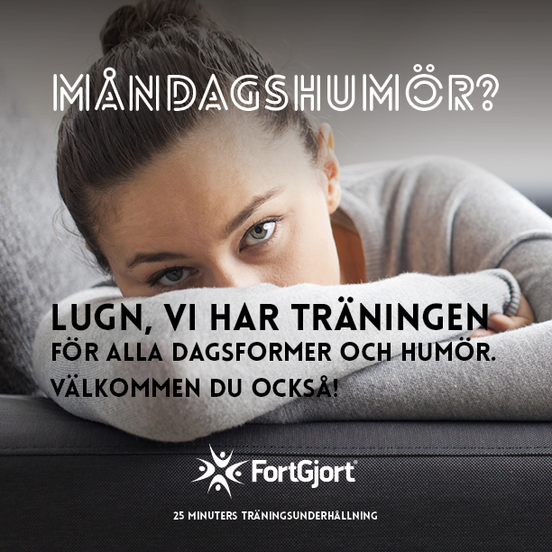 Måndagshumör? 😴
Ingen fara – vi har träning för alla dagsformer.
Trött, seg, stressad eller full av energi? Du är lika välkommen ändå 💛
25 minuter. Fort gjort. Klart.