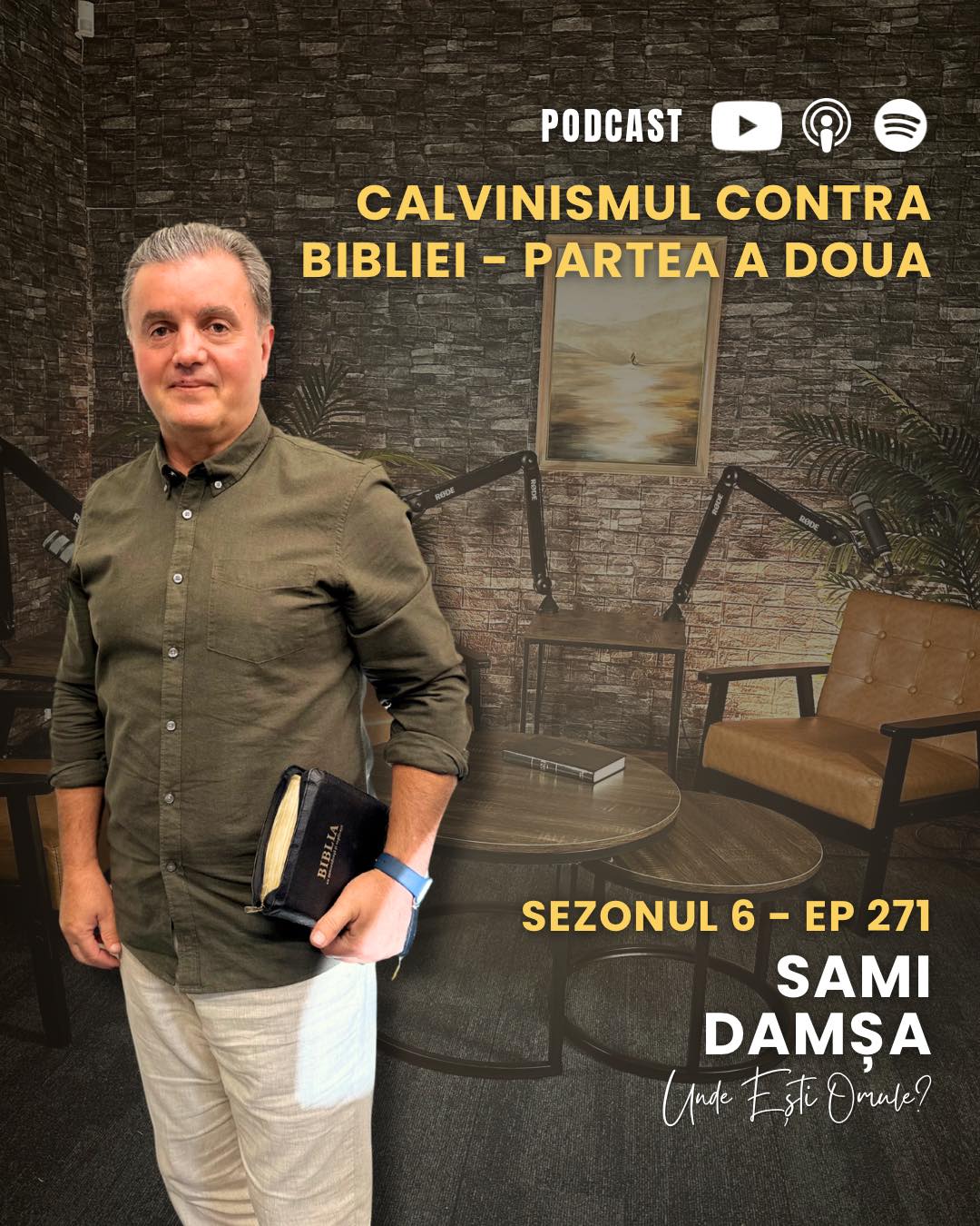 NOU EPISOD – UEO EP 271 (Partea 2)
„Calvinismul contra Bibliei” 📖🔥
Continuăm discuția despre:
👉 Harul irezistibil
👉 Siguranța mântuirii
👉 Perseverență
👉 Viață sfântă
MIERCURI 8PM