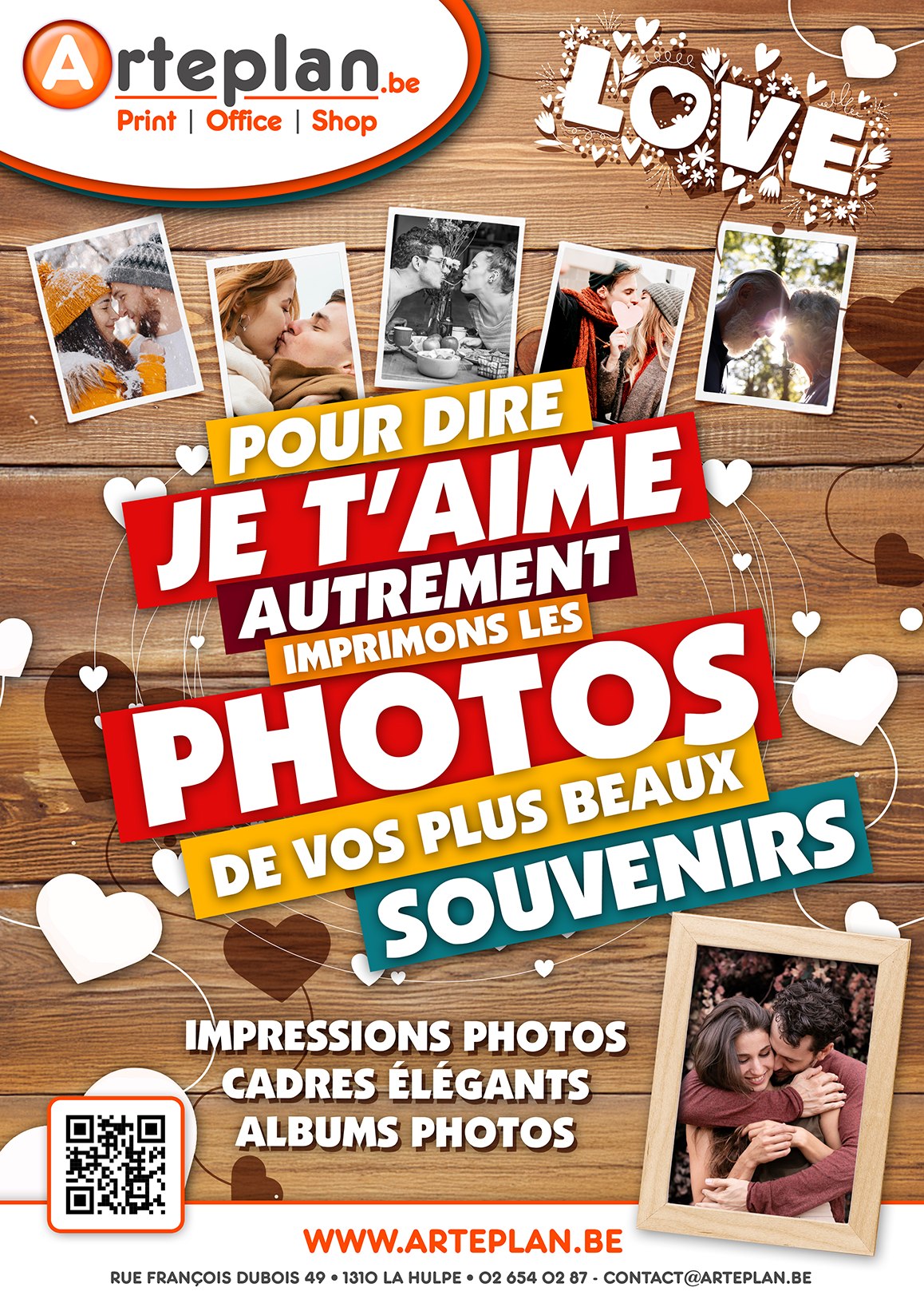 ❤️ Saint-Valentin ❤️
Dites JE T’AIME autrement 💕
Chez Arteplan, nous imprimons les photos de vos plus beaux souvenirs 📸
Un cadeau unique, personnel et plein d’amour ❤️
✨ Impressions photos
✨ Cadres élégants
✨ Albums photos
📍 Rue François Dubois 49 – 1310 La Hulpe
📞 02 654 02 87
🌐 www.arteplan.be
#Arteplan #ImpressionPhoto #SaintValentin #Love #LaHulpe #IdeeCadeau #CadeauSaintValentin