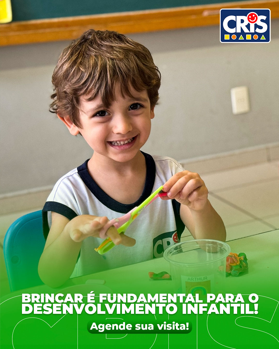 🌱 Na CRIS, cada atividade é pensada para estimular o aprendizado, a autonomia e a confiança das crianças em um ambiente seguro e acolhedor. Aqui, brincar é aprender.
👉 Agende sua visita e venha conhecer a CRIS.