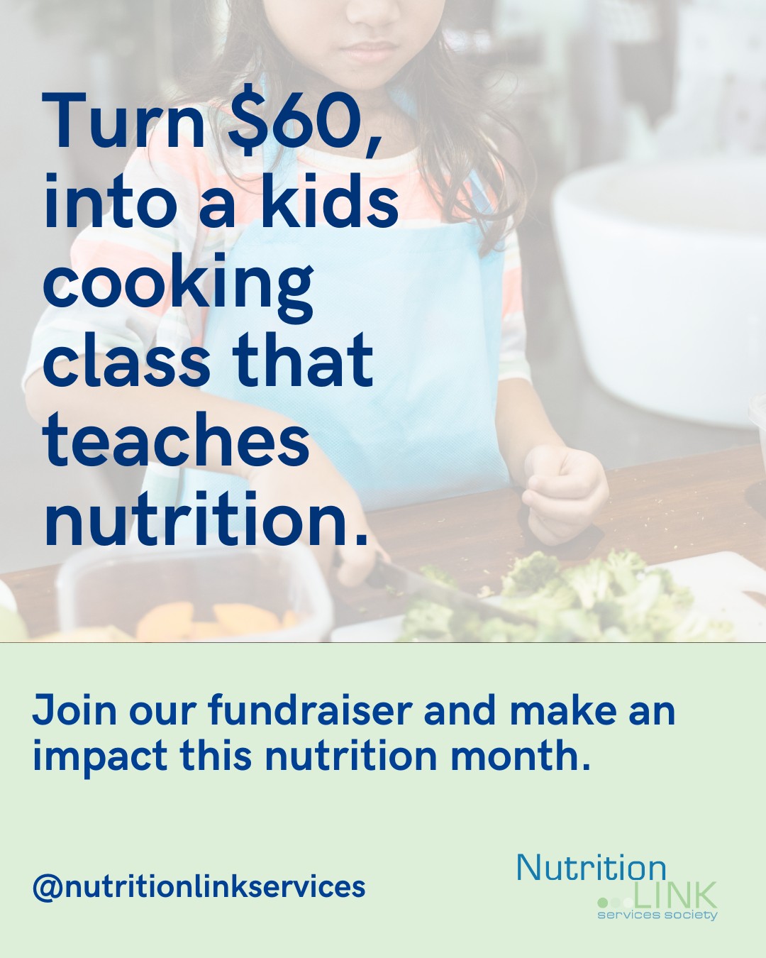 Food skills are more than recipes. They build confidence, connection, and health 💚
NutritionLink Services Society is raising ten thousand dollars this Nutrition Month to fund community nutrition programs across BC.
Donate through the link in our bio.
#GiveTheGiftOfFoodSkills #NutritionMonth #CommunityHealth